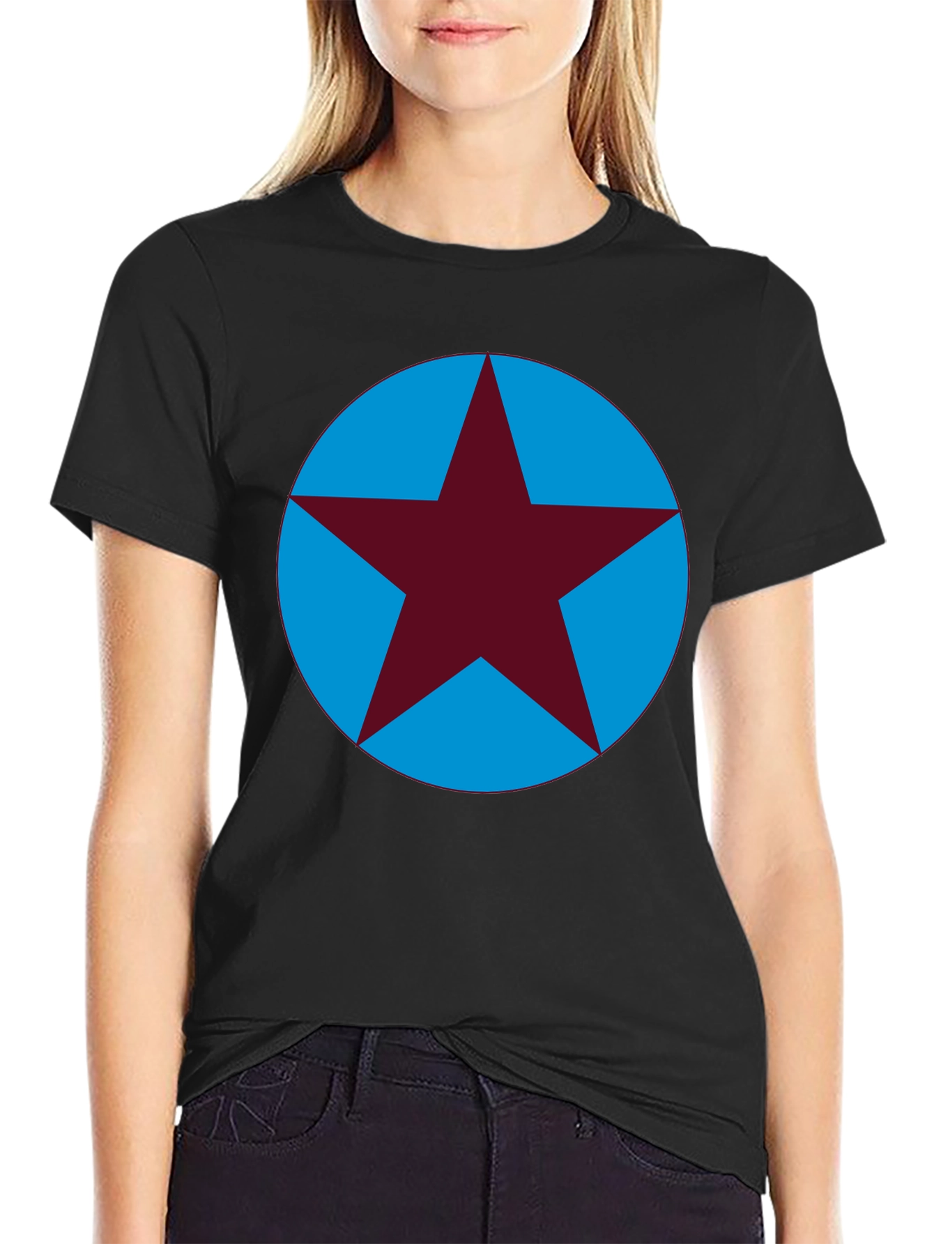 Star Circle Graphic Tee - Casual Cotton T-Shirt