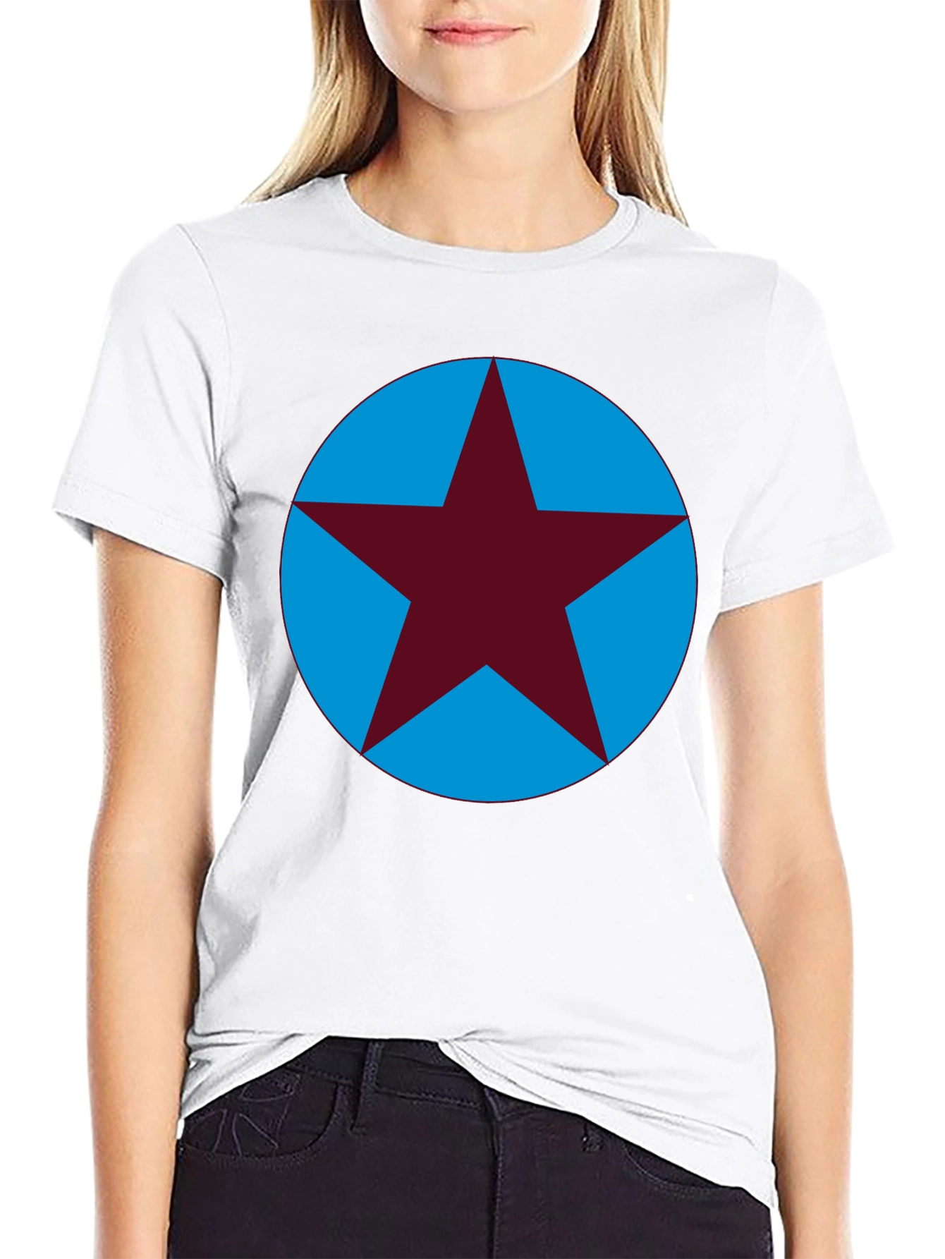Star Circle Graphic Tee - Casual Cotton T-Shirt