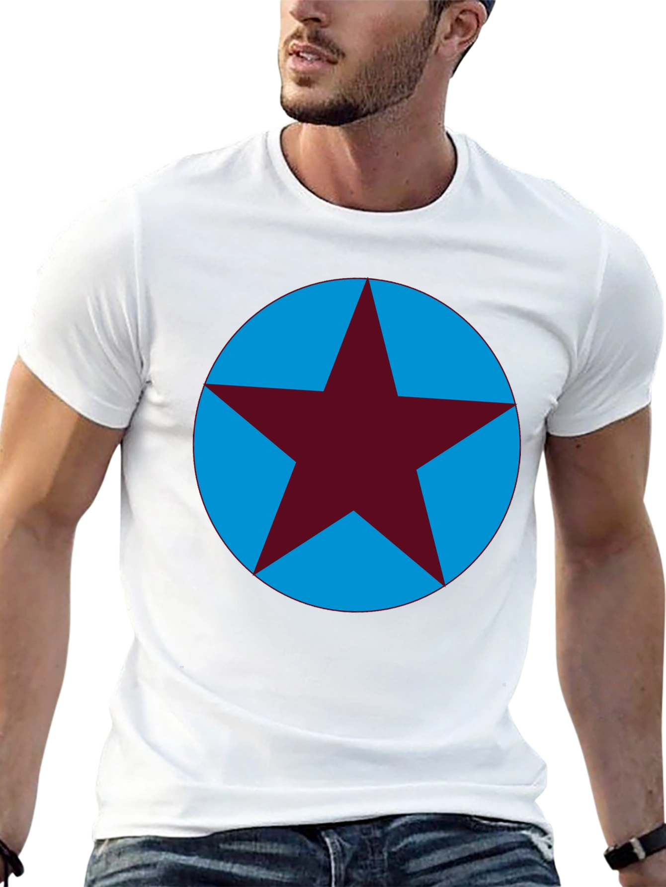 Star Circle Graphic Tee - Casual Cotton T-Shirt
