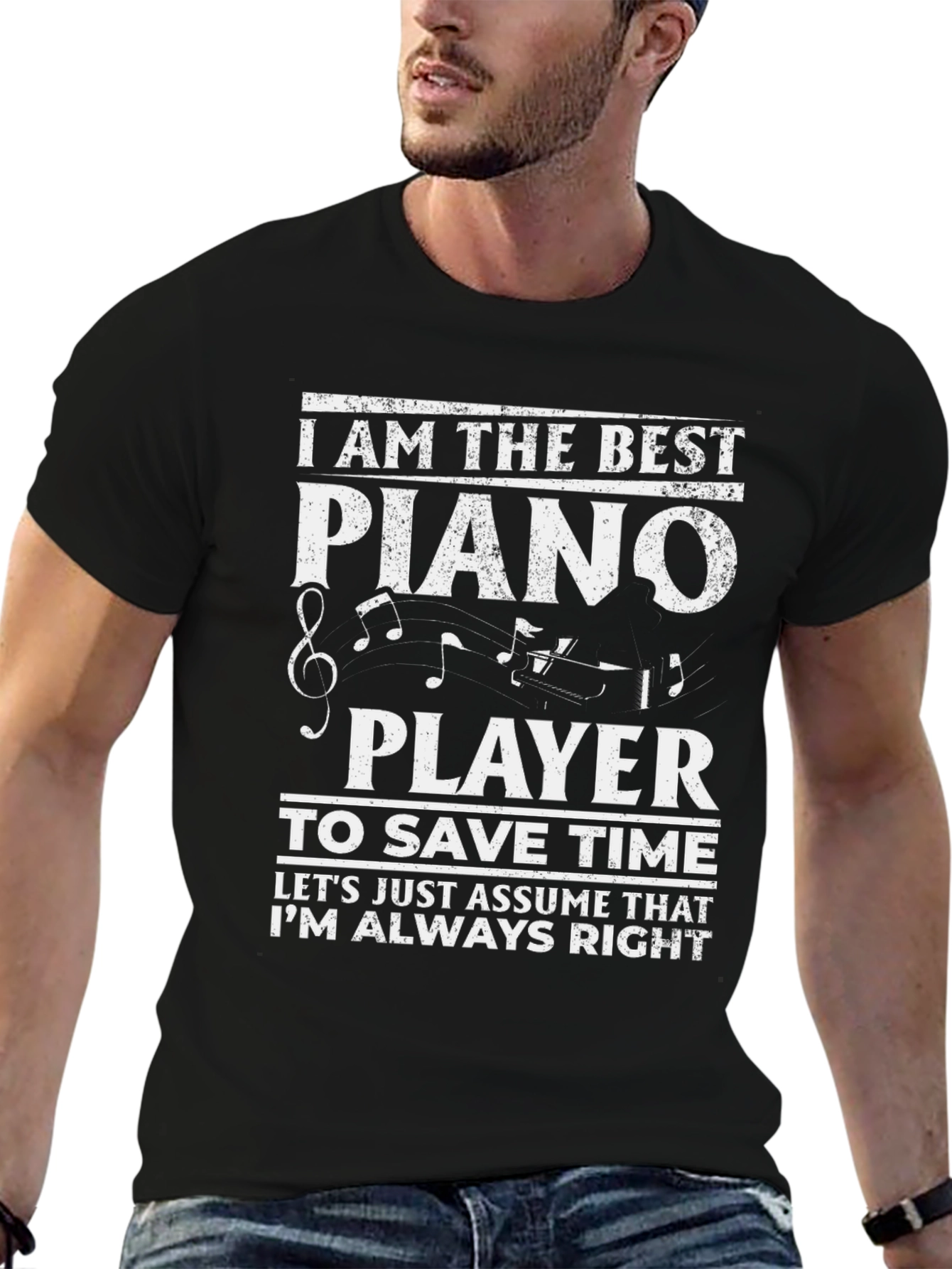 Best Piano Player Graphic Tee Shirt