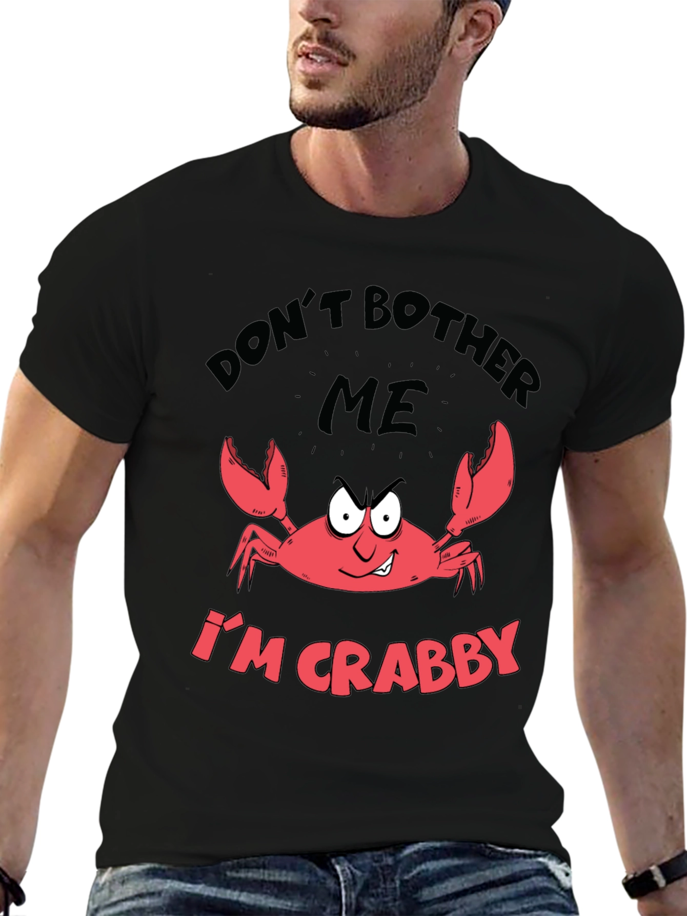 Crabby Mood Graphic Tee - Sarcastic Crab Design