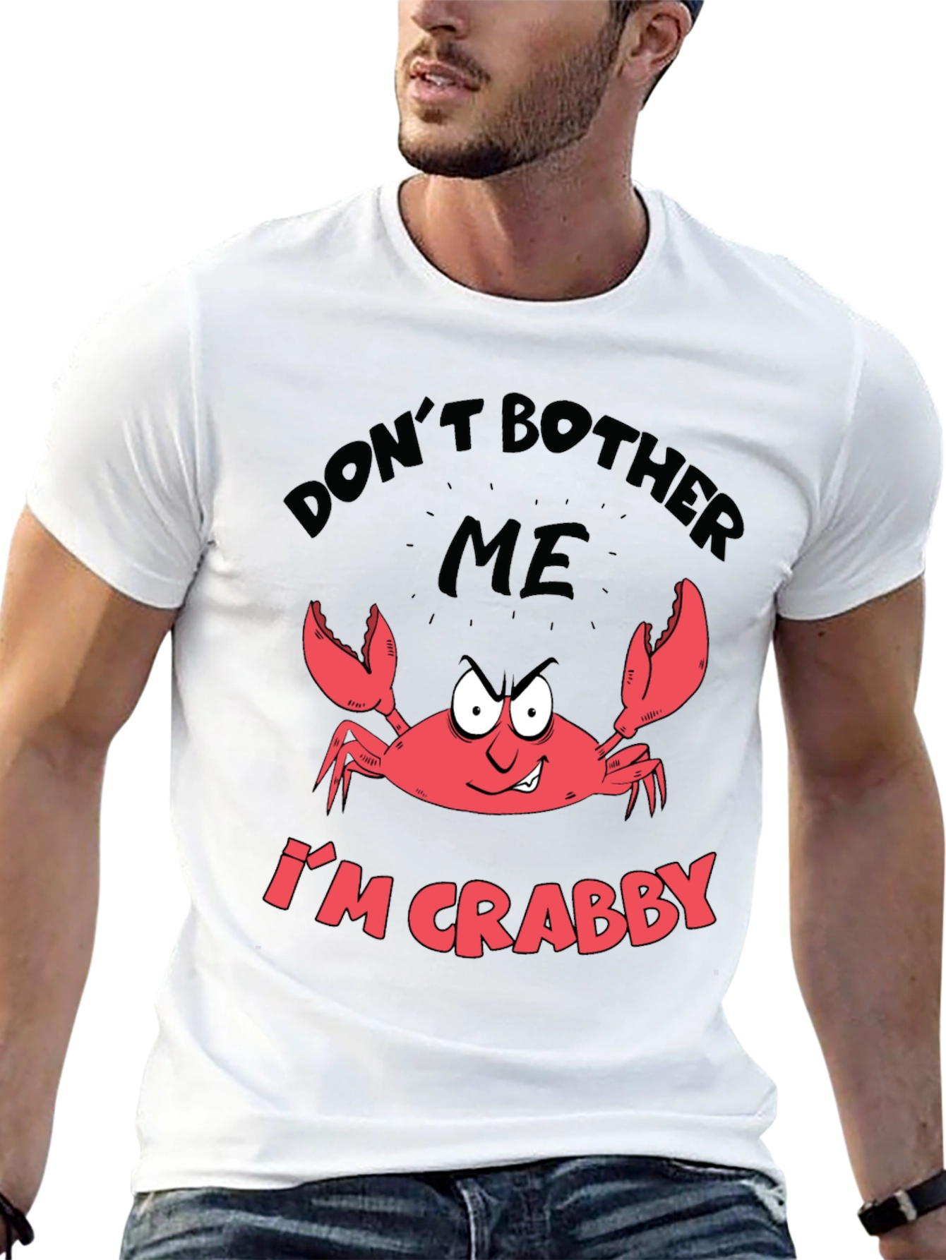 Crabby Mood Graphic Tee - Sarcastic Crab Design