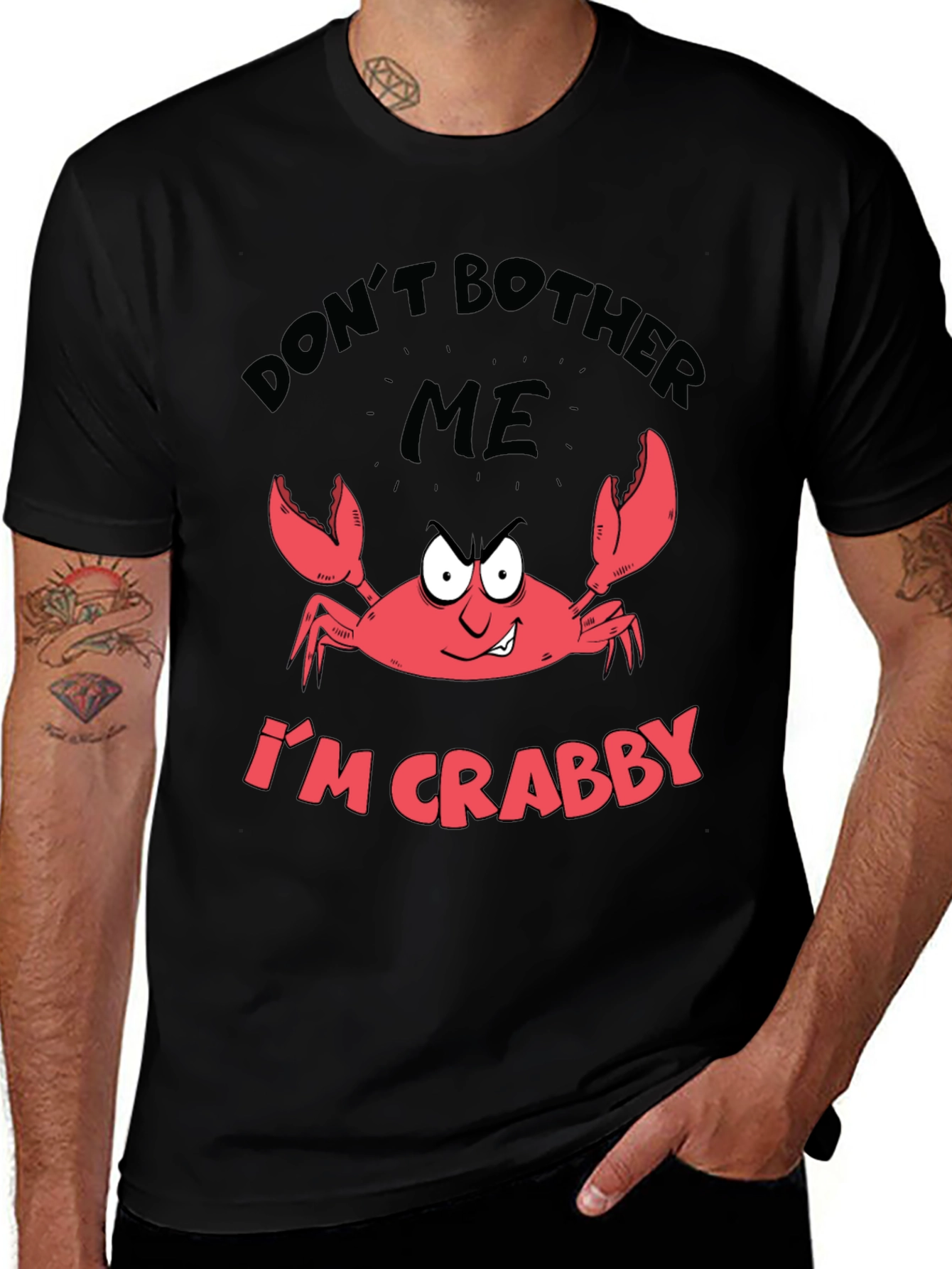 Crabby Mood Graphic Tee - Sarcastic Crab Design