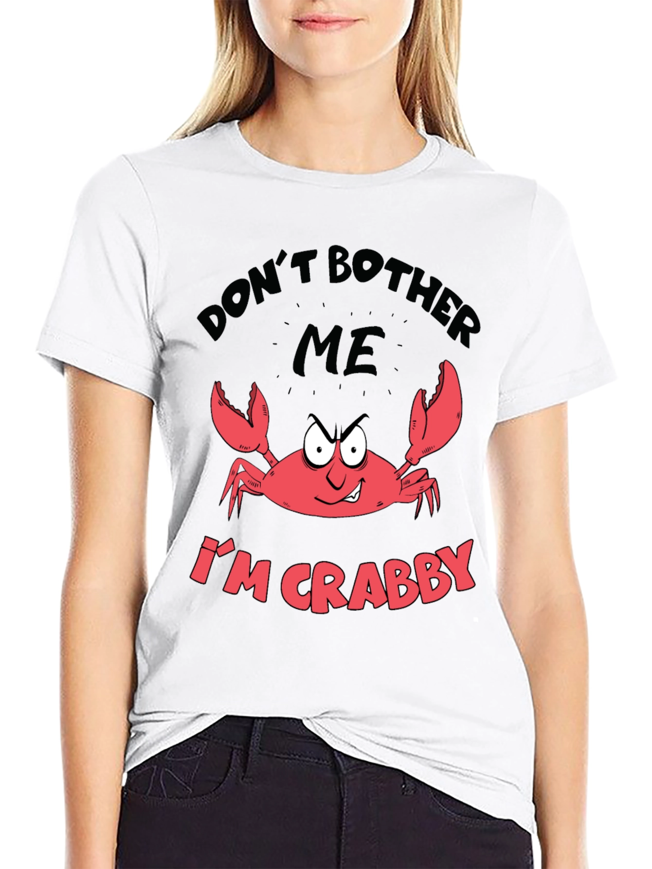 Crabby Mood Graphic Tee - Sarcastic Crab Design