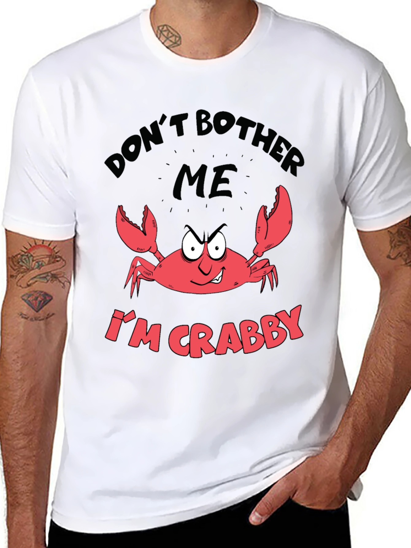 Crabby Mood Graphic Tee - Sarcastic Crab Design