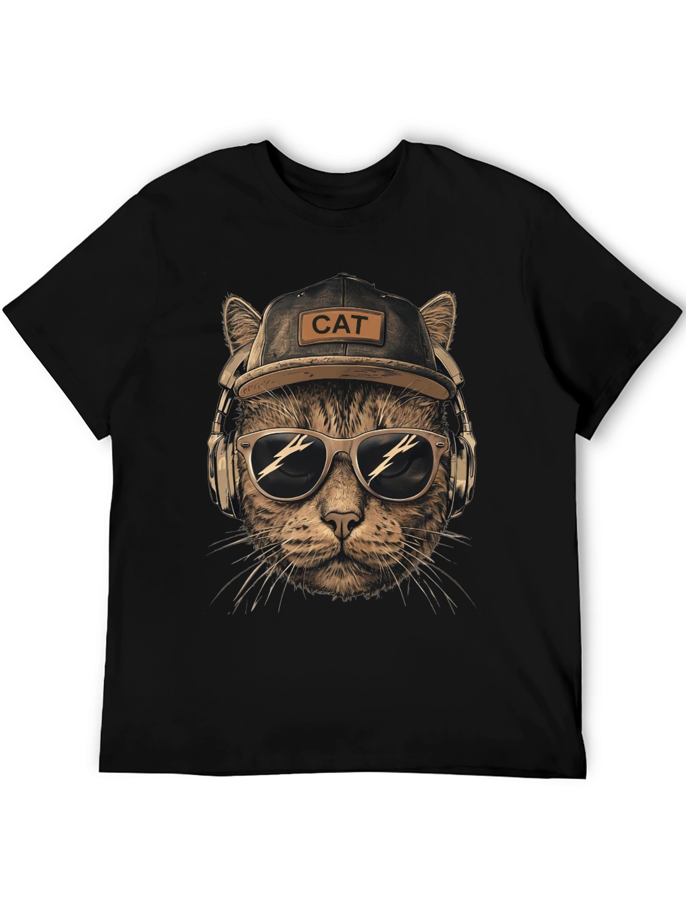 Cool Cat T-Shirt: DJ Cat with Headphones & Sunglasses