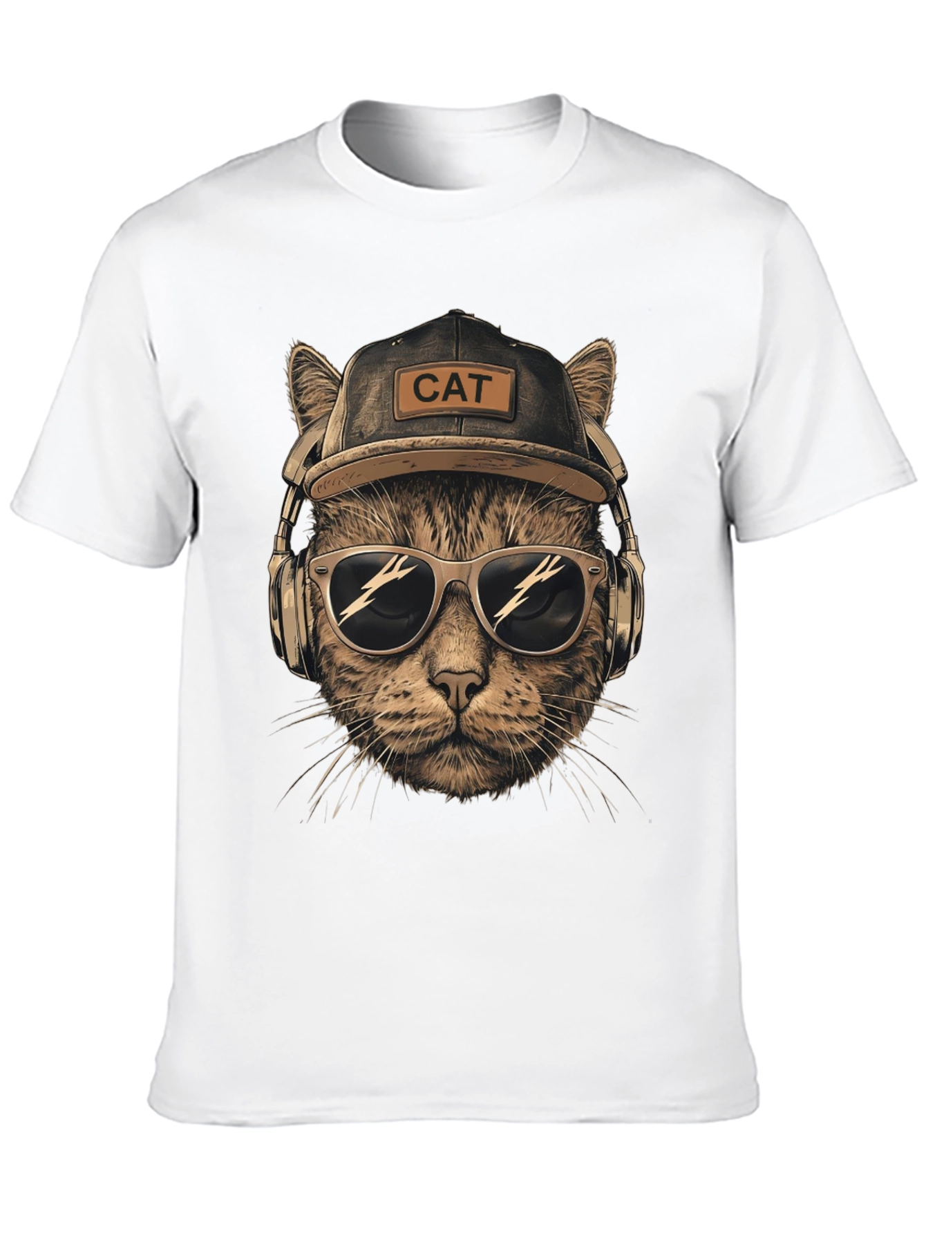 Cool Cat T-Shirt: DJ Cat with Headphones & Sunglasses