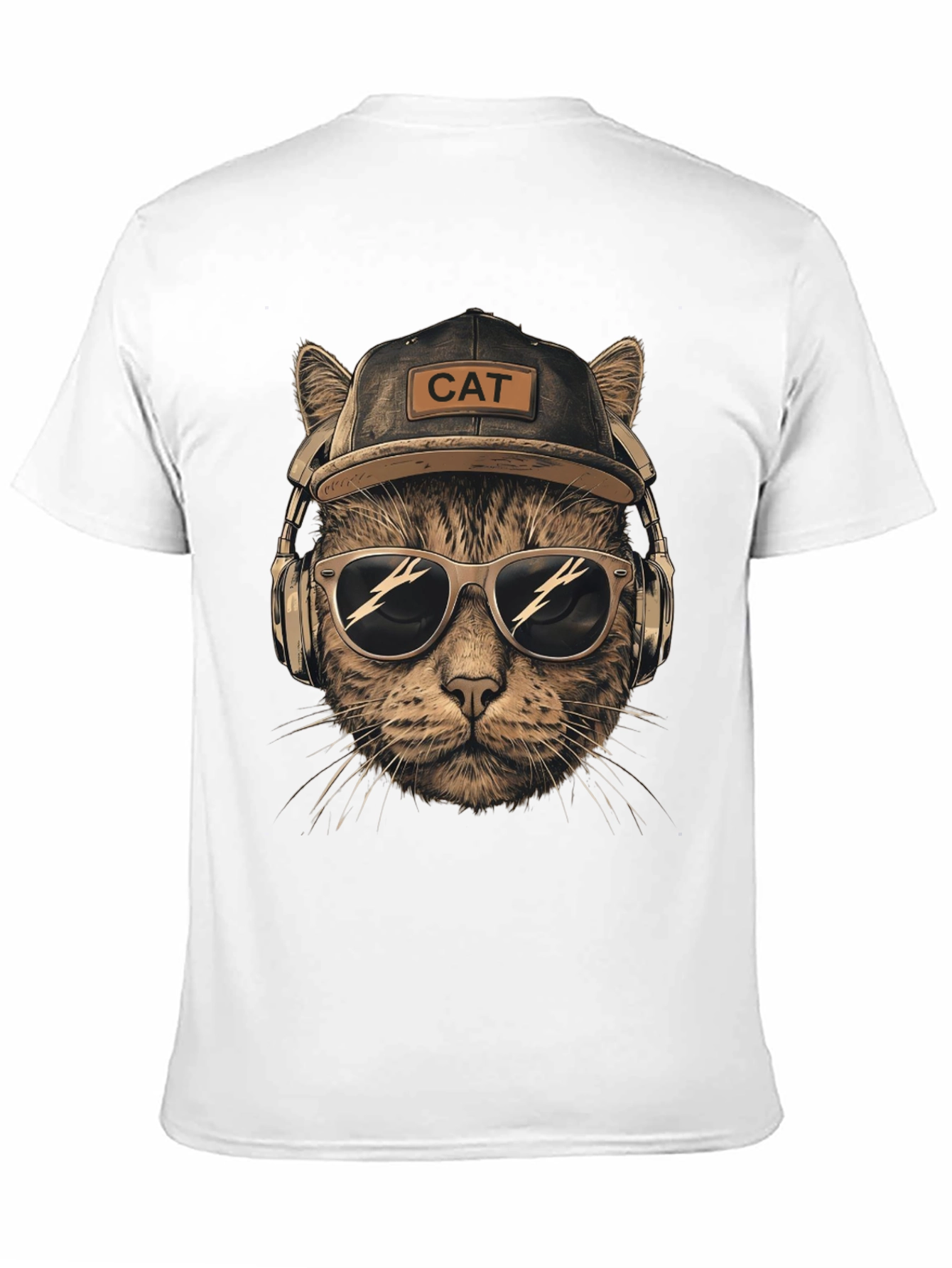 Cool Cat T-Shirt: DJ Cat with Headphones & Sunglasses