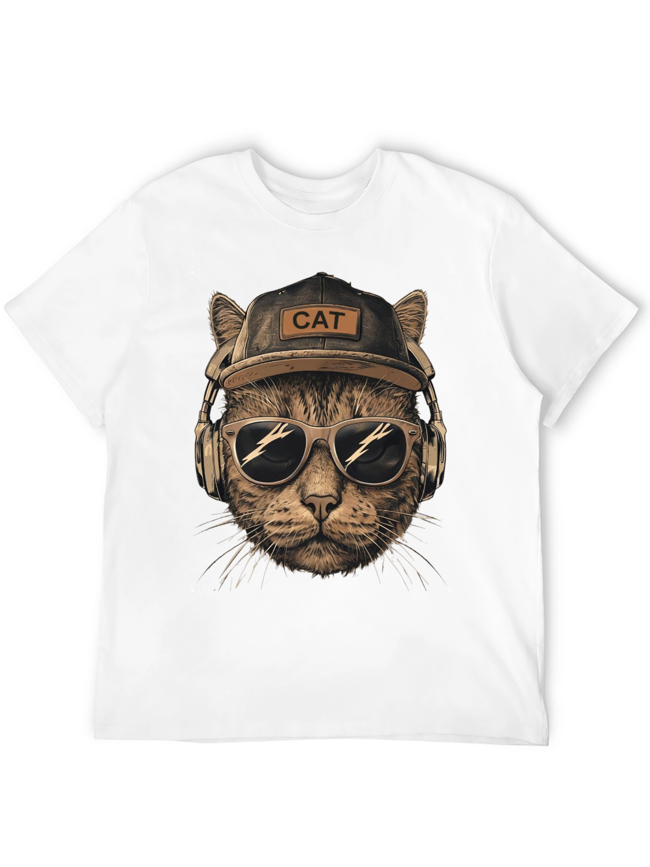 Cool Cat T-Shirt: DJ Cat with Headphones & Sunglasses
