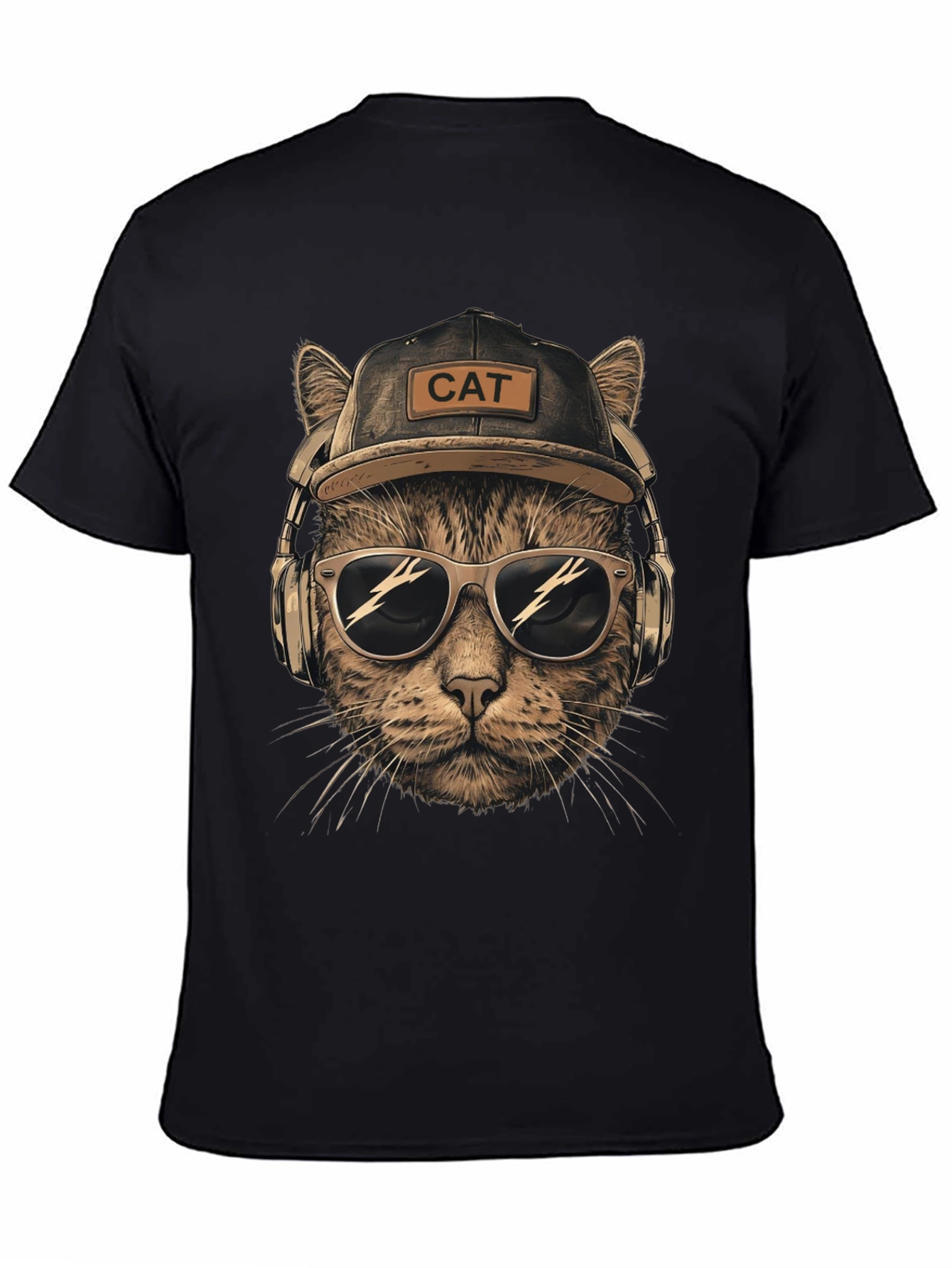 Cool Cat T-Shirt: DJ Cat with Headphones & Sunglasses