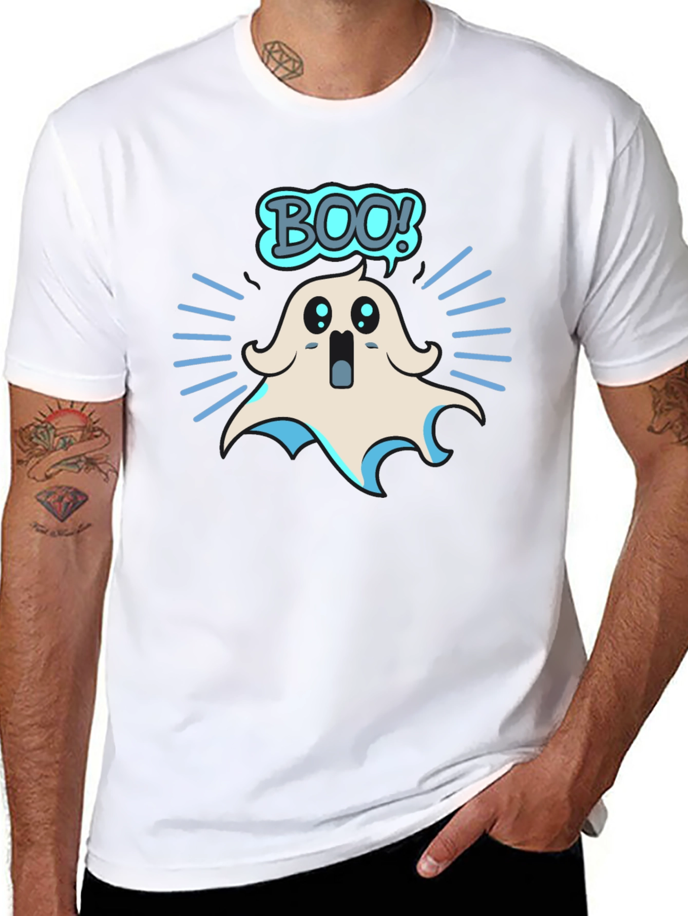 Boo! Ghost Graphic T-Shirt - Halloween Tee