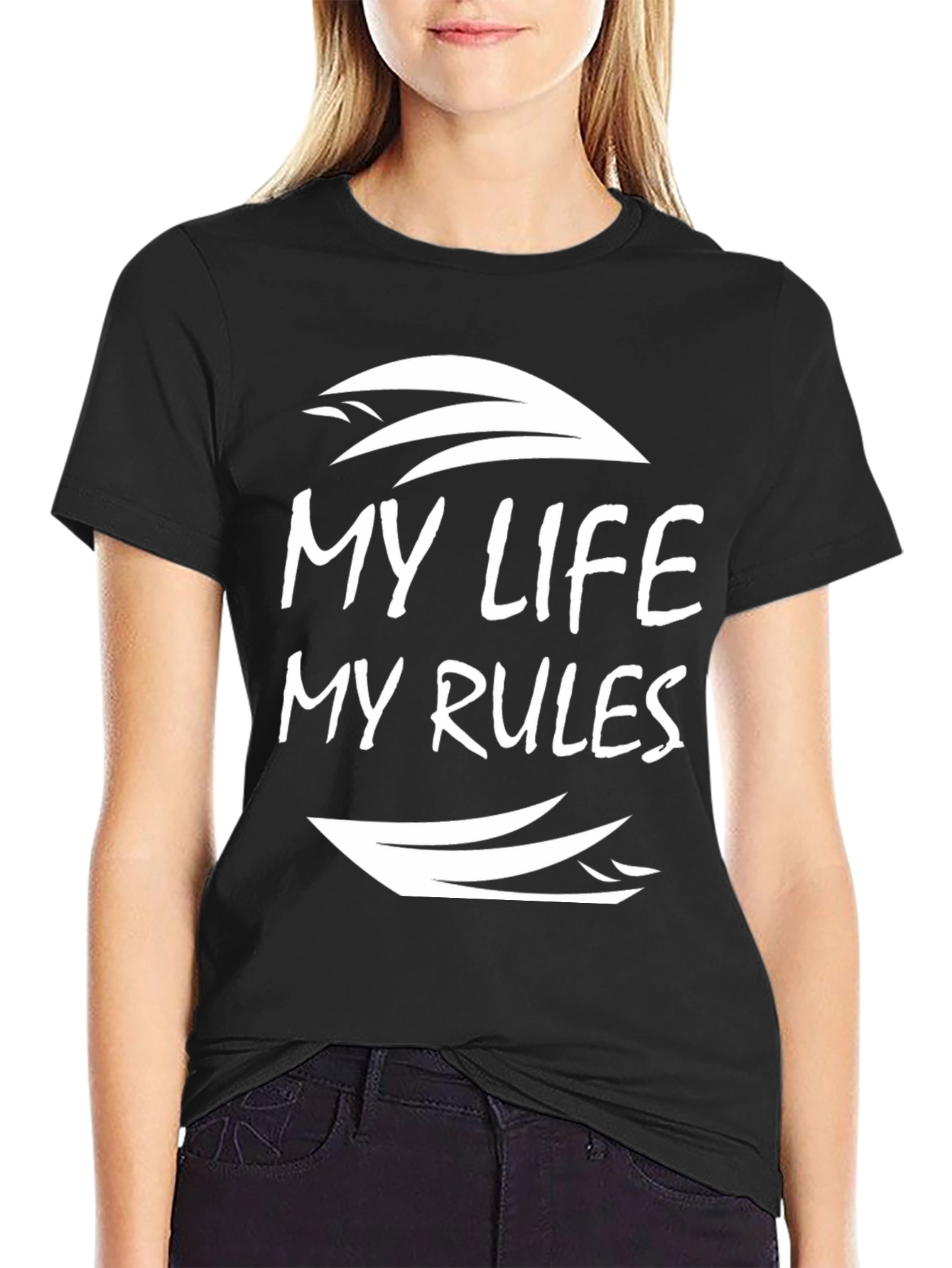 My Life My Rules Graphic Tee - Black