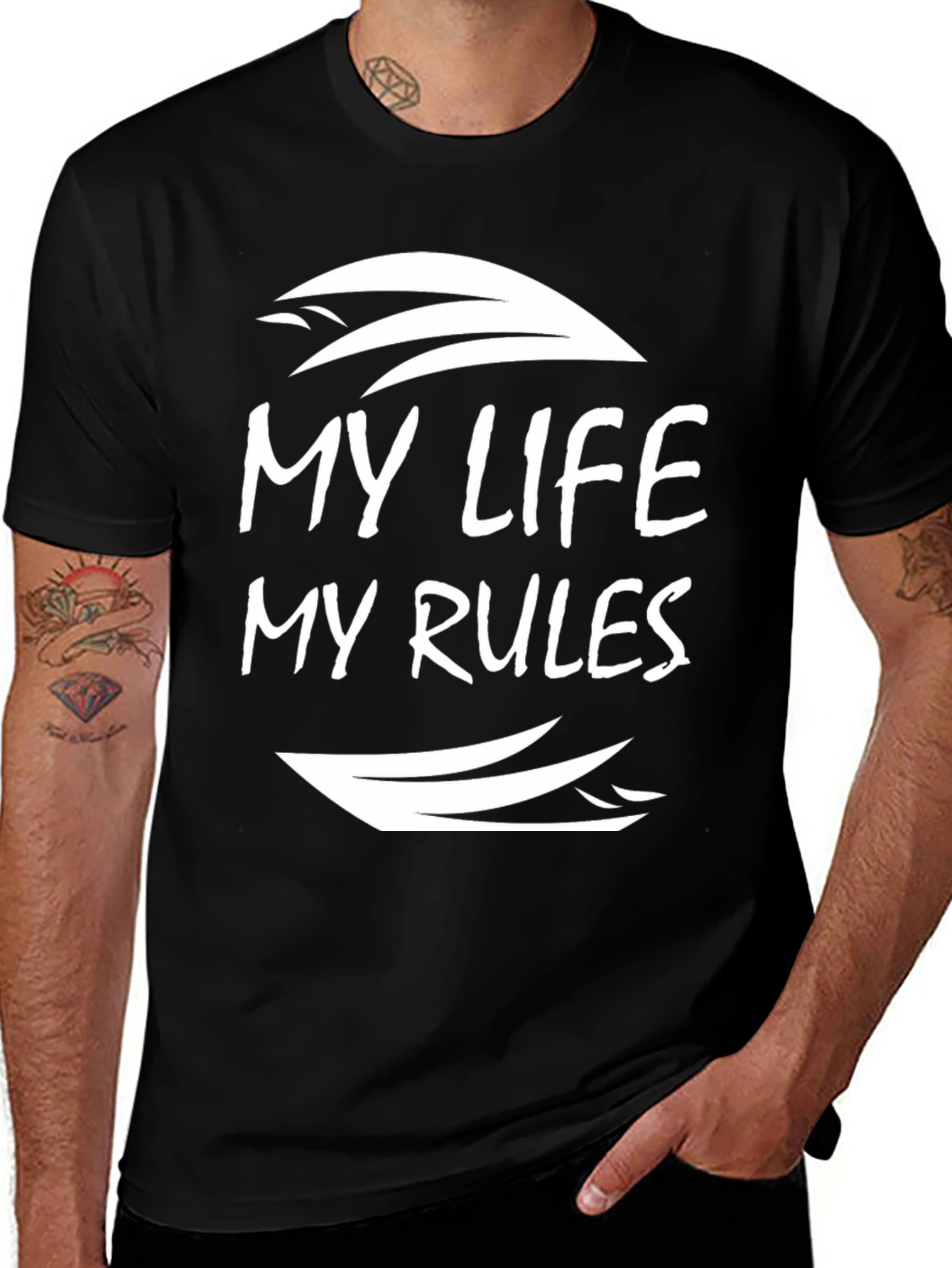 My Life My Rules Graphic Tee - Black