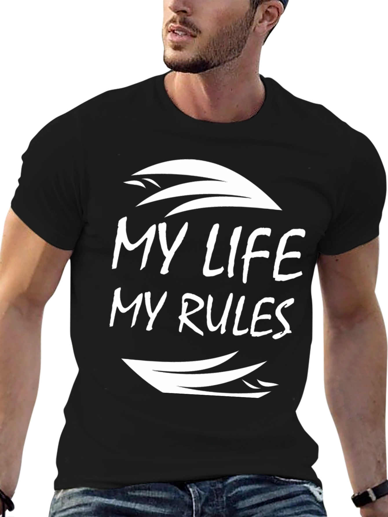 My Life My Rules Graphic Tee - Black