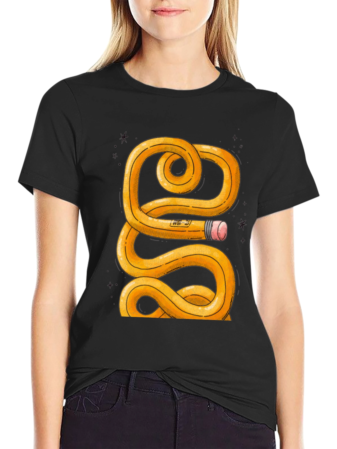 Twisted Pencil Graphic T-Shirt - Artistic Design