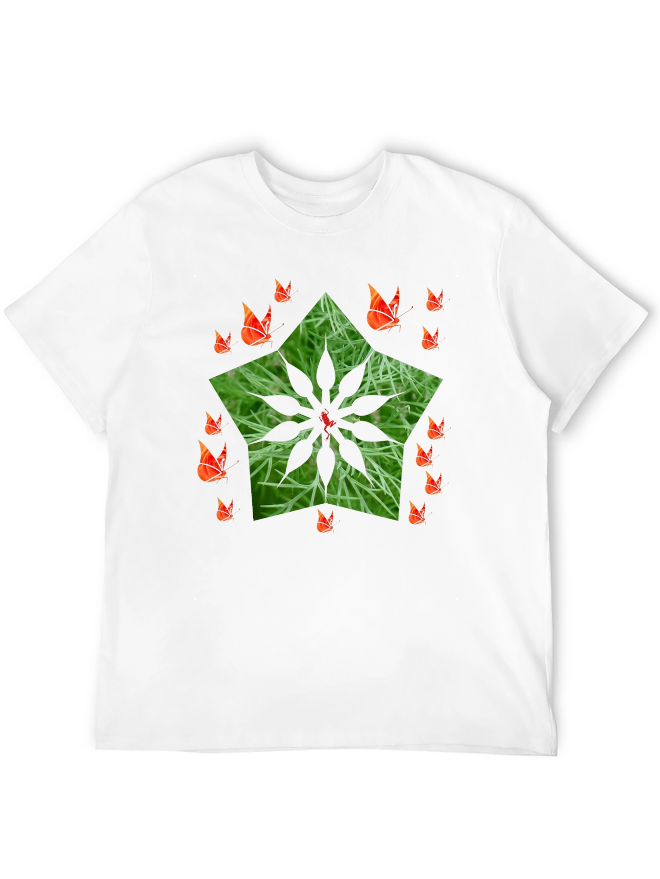 Nature Star Butterfly Black T-Shirt