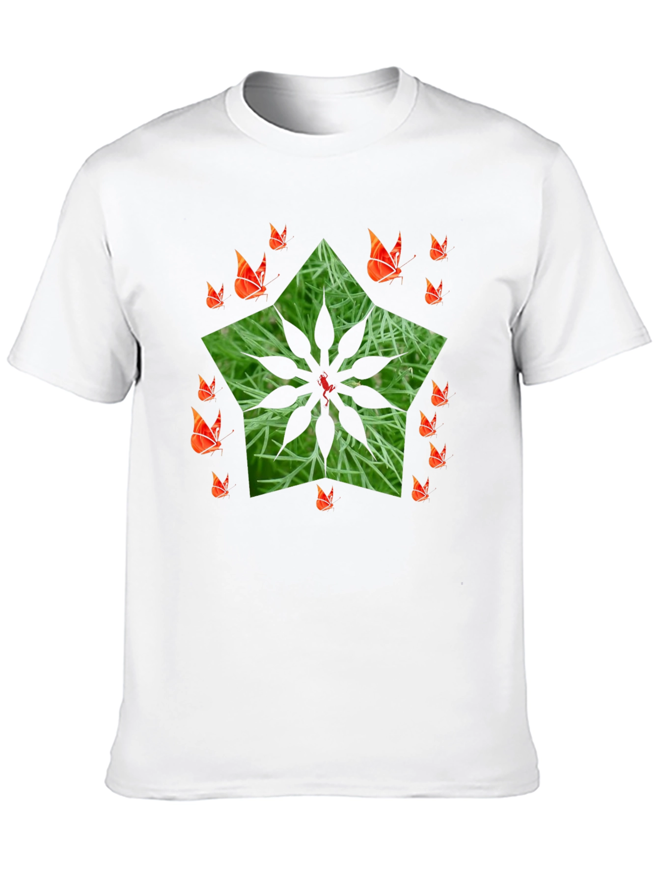 Nature Star Butterfly Black T-Shirt