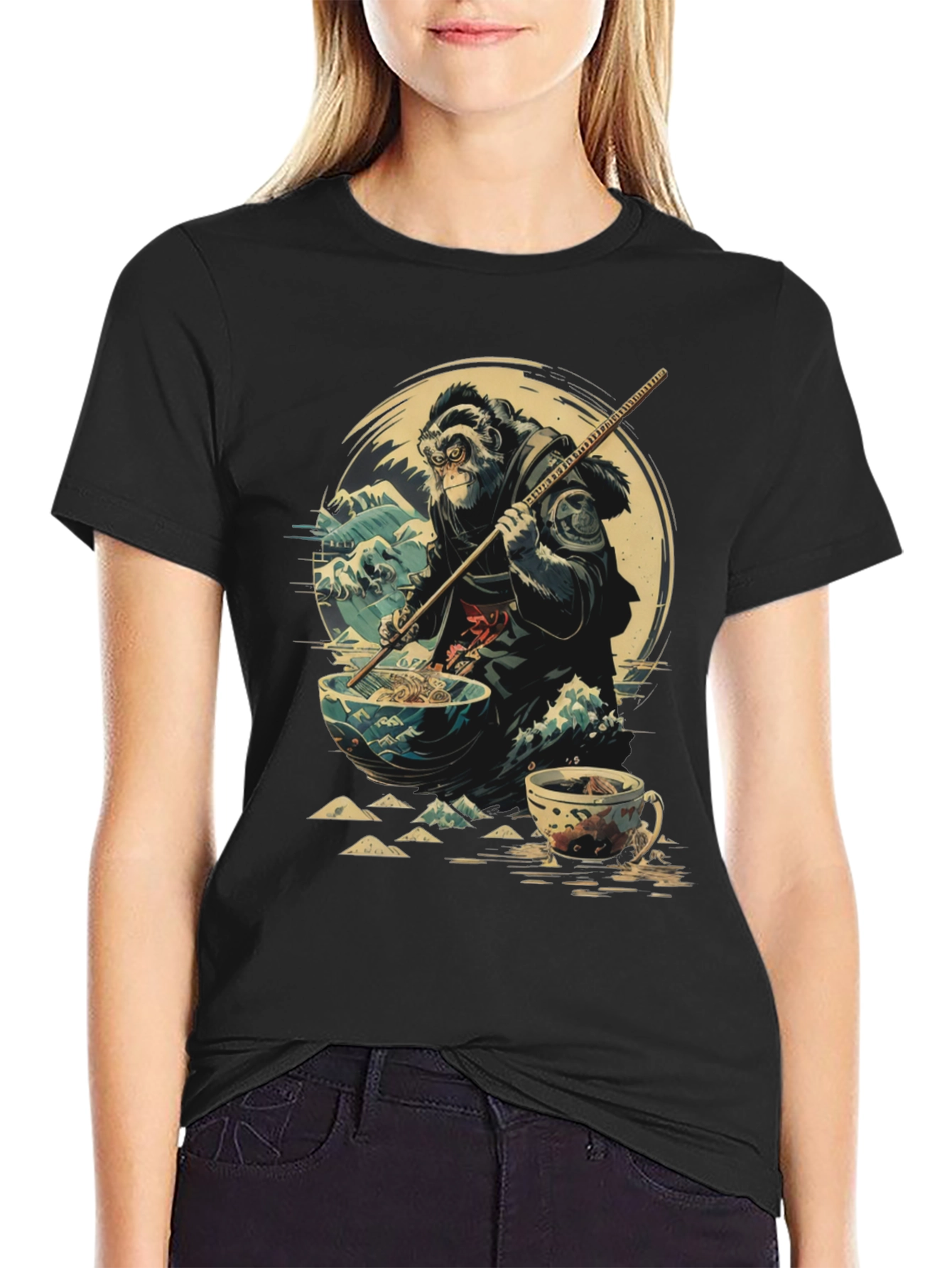 Monkey Ramen Graphic Tee - Unique Anime Style Shirt