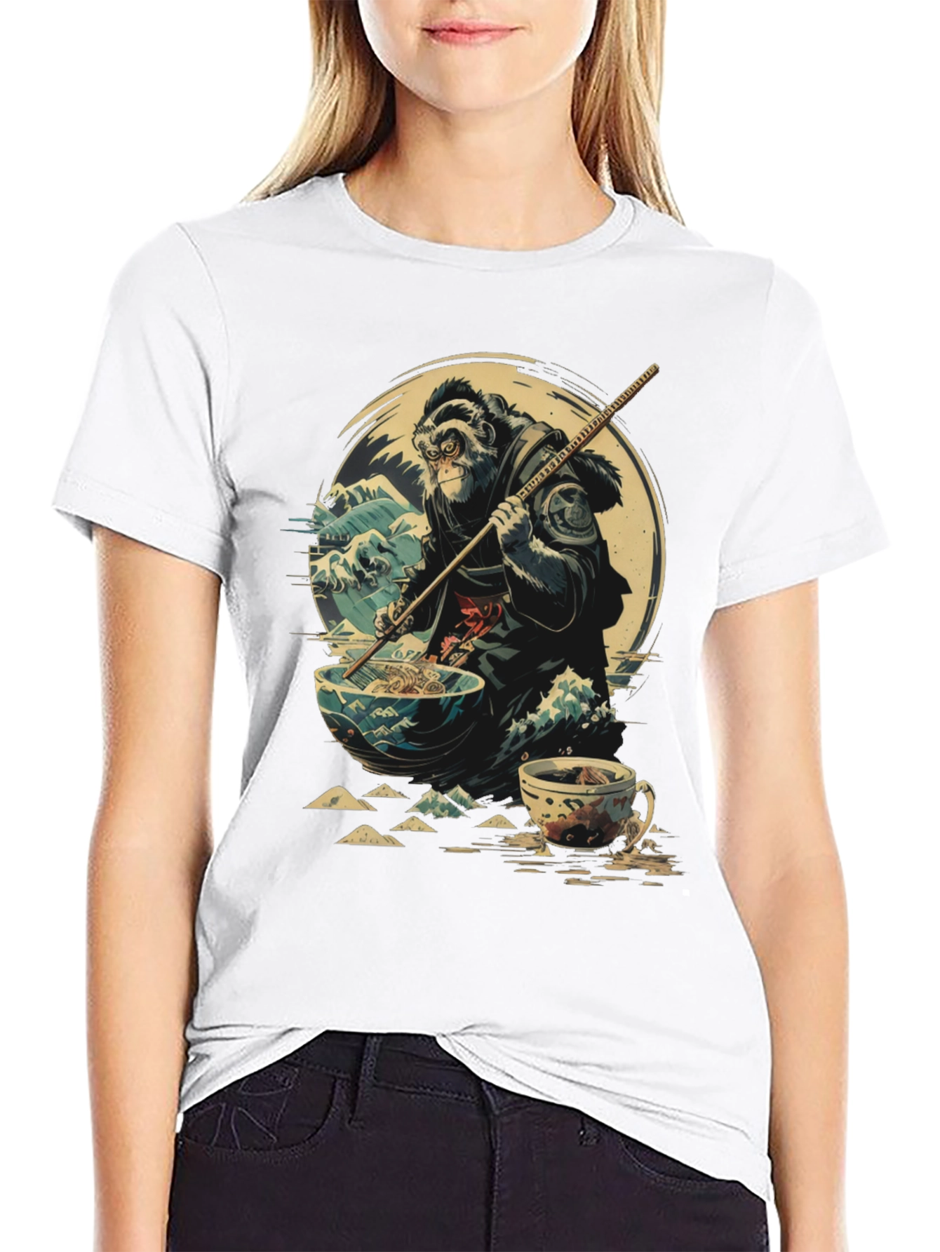 Monkey Ramen Graphic Tee - Unique Anime Style Shirt