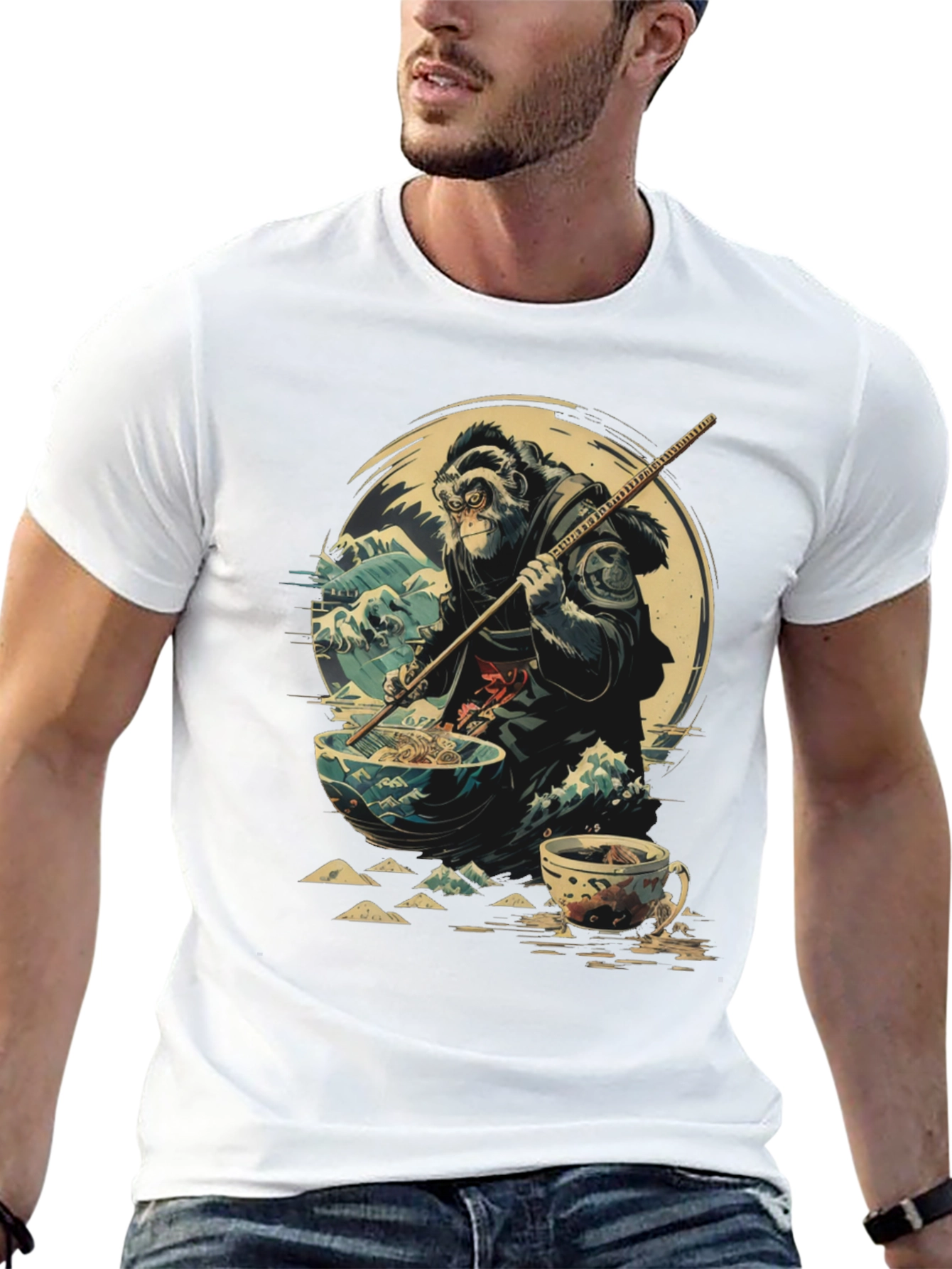 Monkey Ramen Graphic Tee - Unique Anime Style Shirt