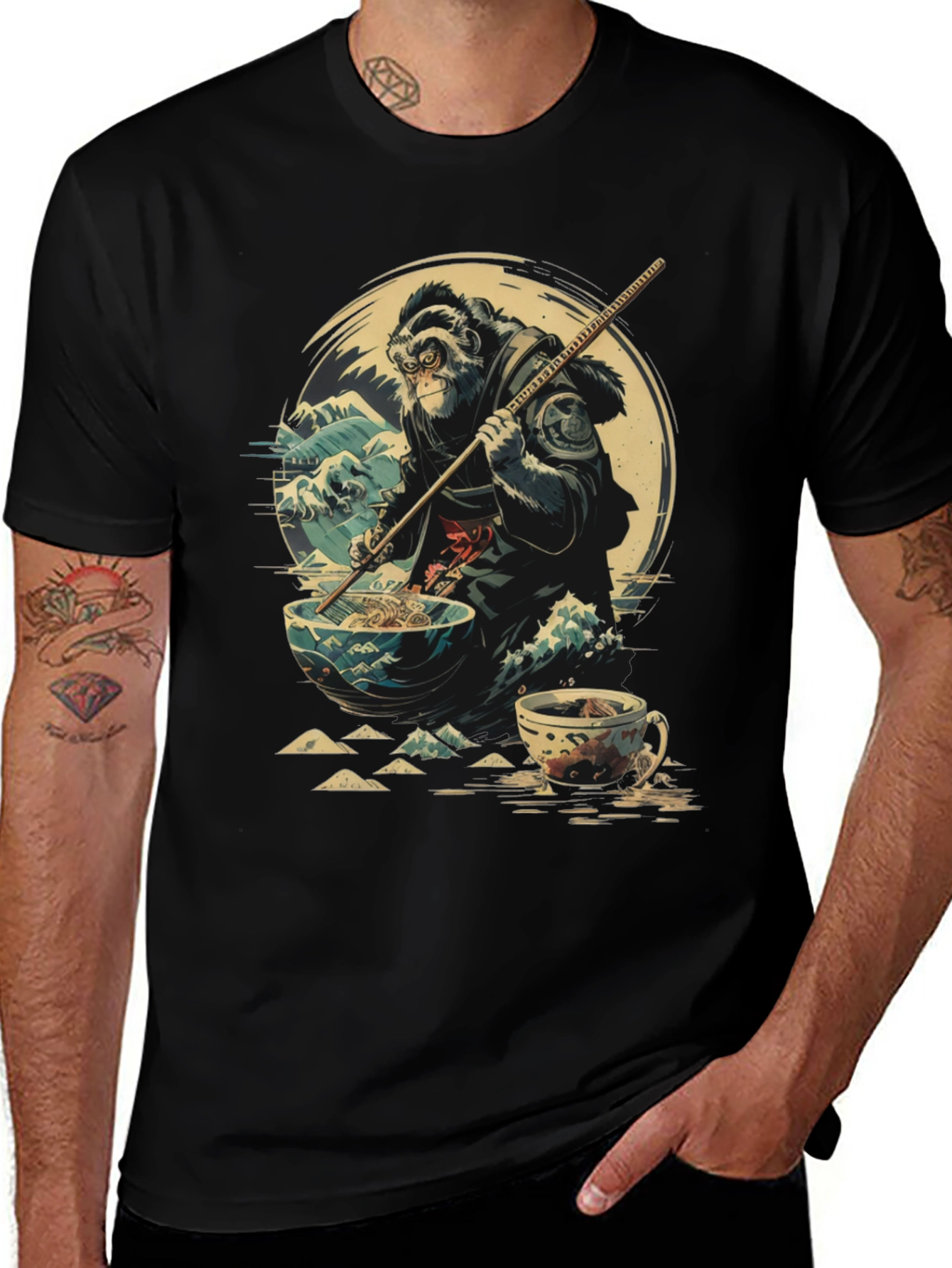 Monkey Ramen Graphic Tee - Unique Anime Style Shirt