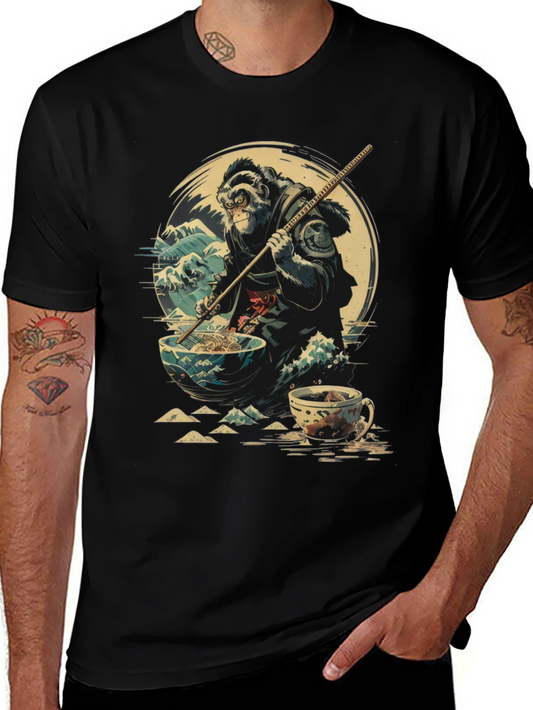 Monkey Ramen Graphic Tee - Unique Anime Style Shirt