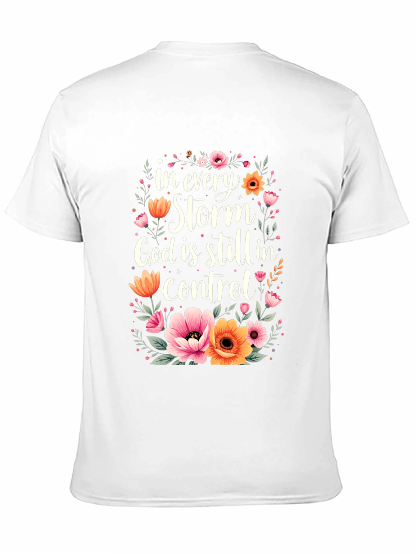 Floral God Is In Control Graphic T-Shirt