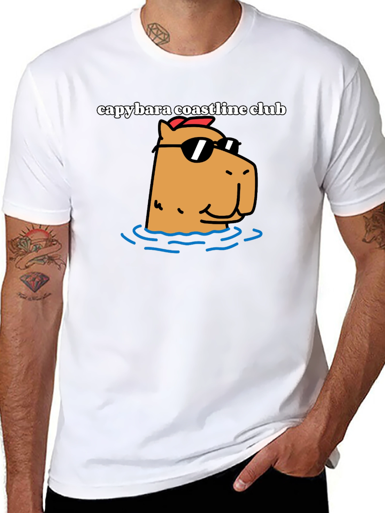 Capybara Coastline Club Graphic Tee