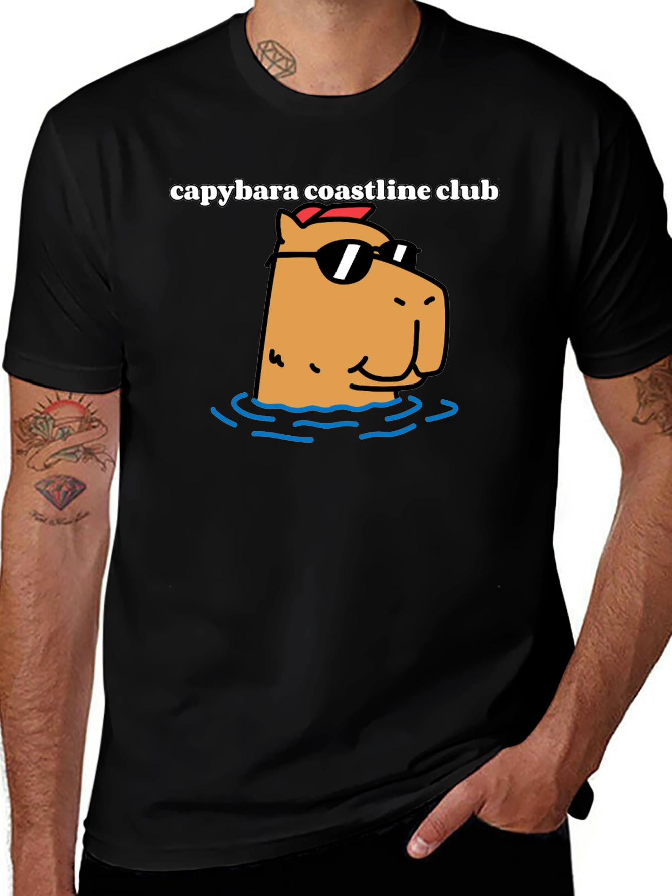 Capybara Coastline Club Graphic Tee