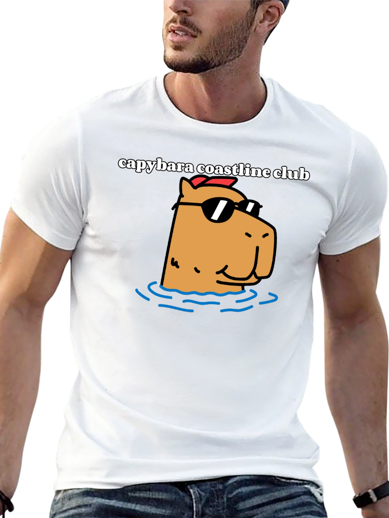 Capybara Coastline Club Graphic Tee
