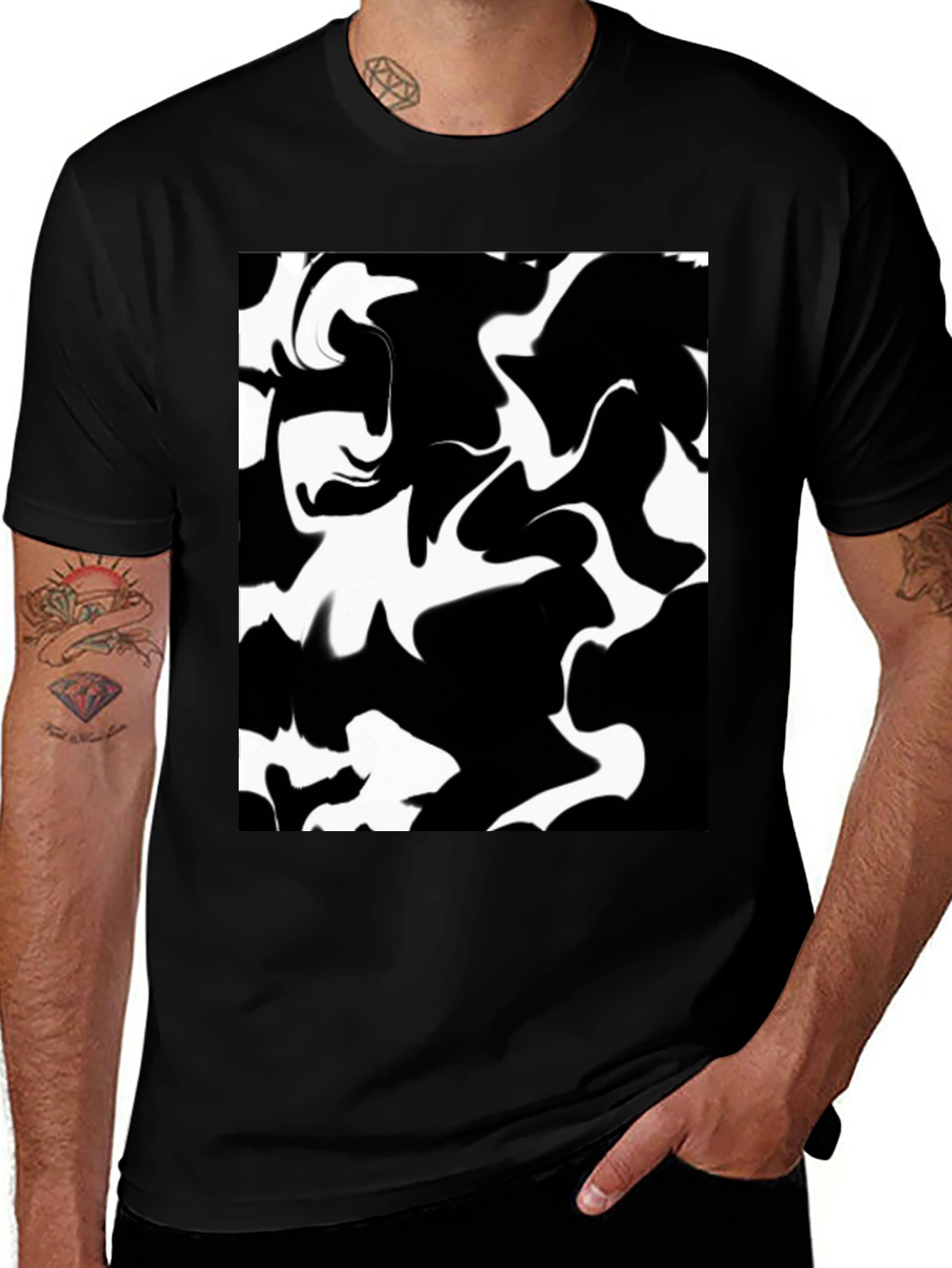 Abstract Black & White Graphic Tee