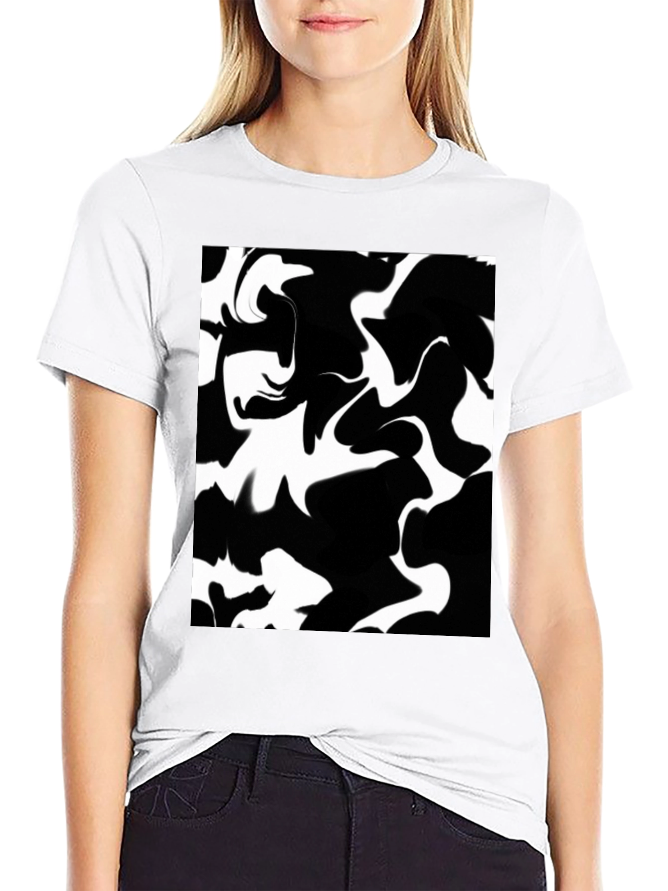 Abstract Black & White Graphic Tee