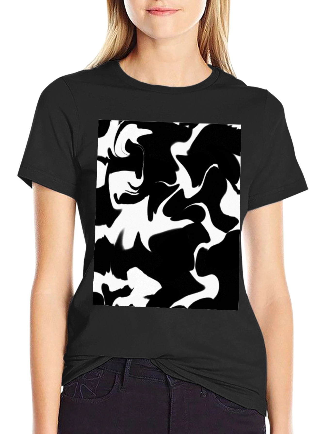 Abstract Black & White Graphic Tee