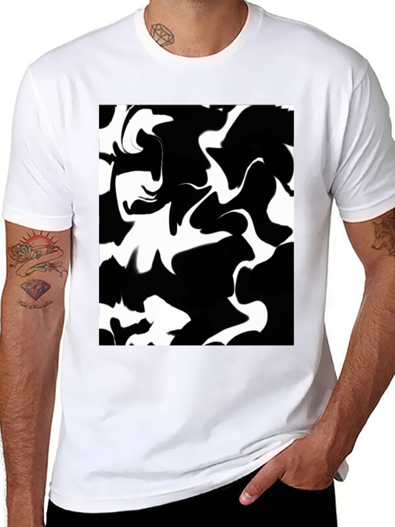 Abstract Black & White Graphic Tee