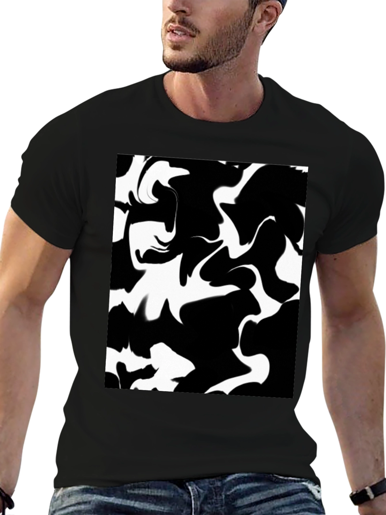 Abstract Black & White Graphic Tee