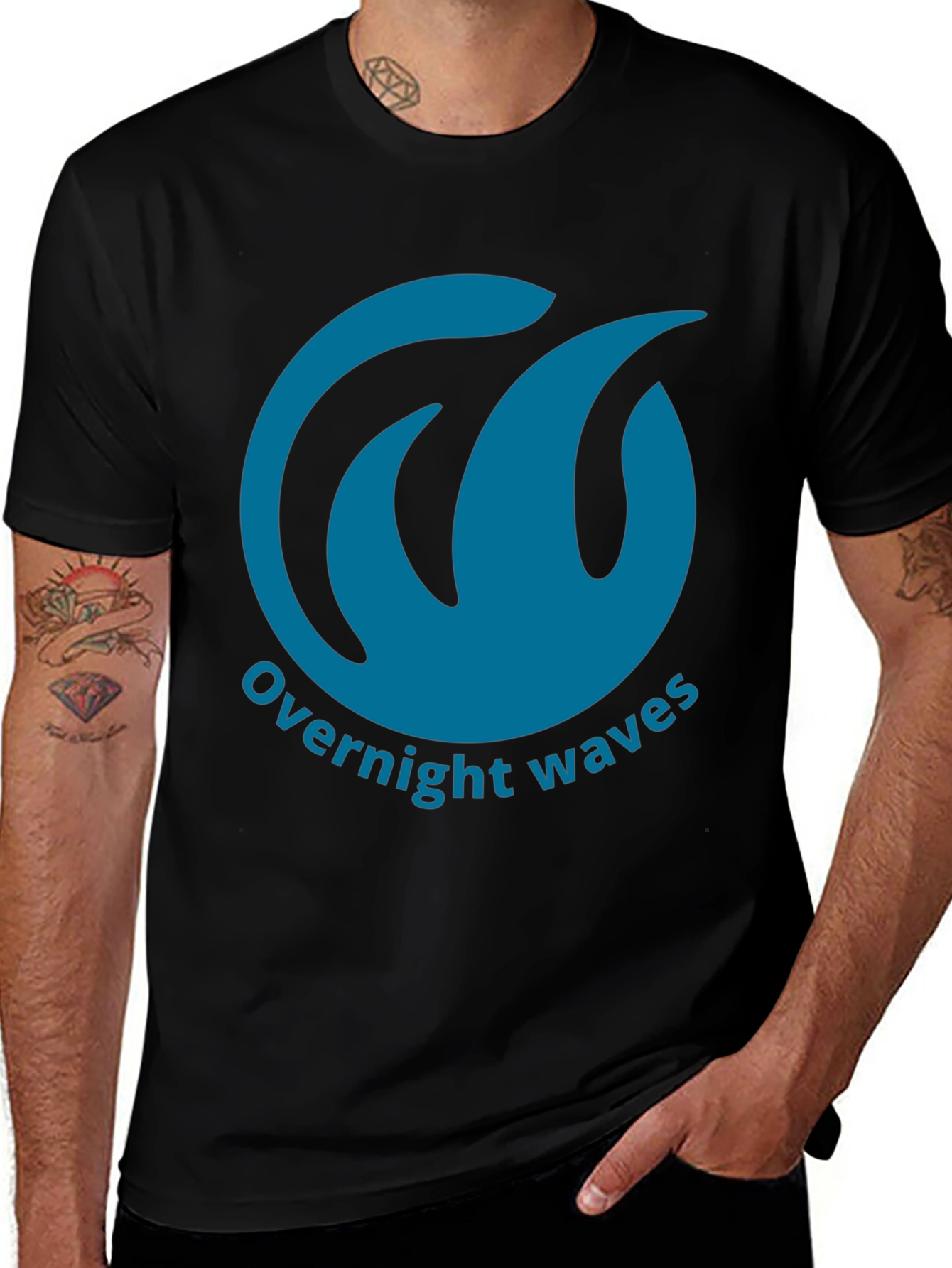 Overnight Waves Graphic Tee - Black