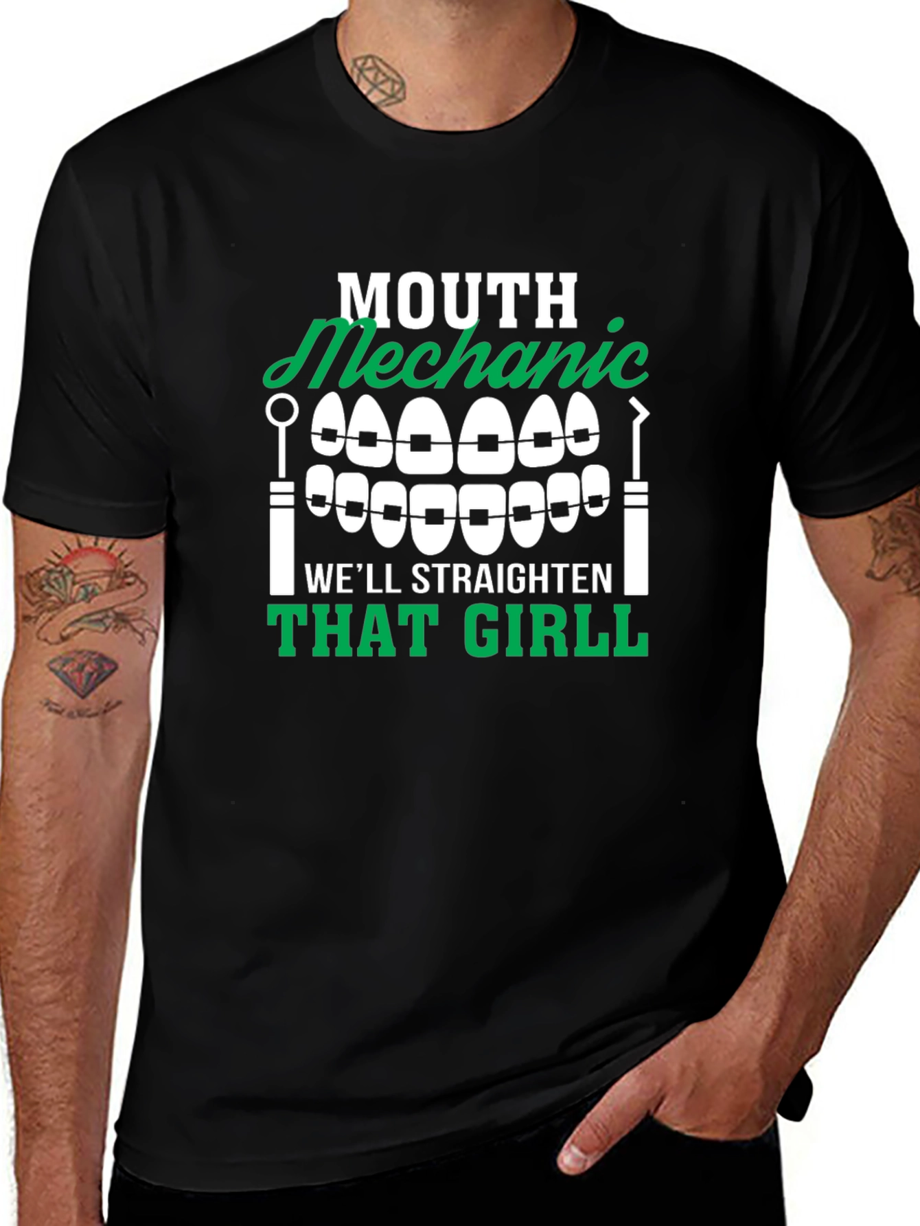 Mouth Mechanic T-Shirt - Straighten That Girl Funny Tee