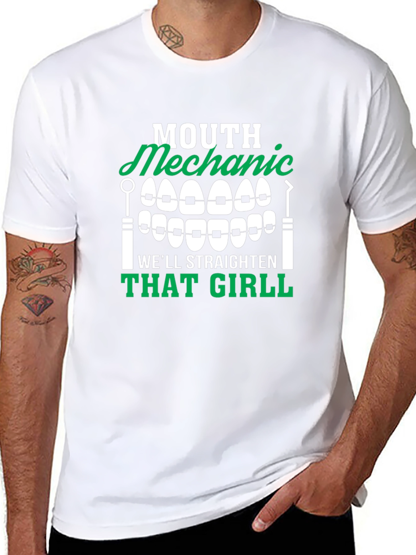 Mouth Mechanic T-Shirt - Straighten That Girl Funny Tee