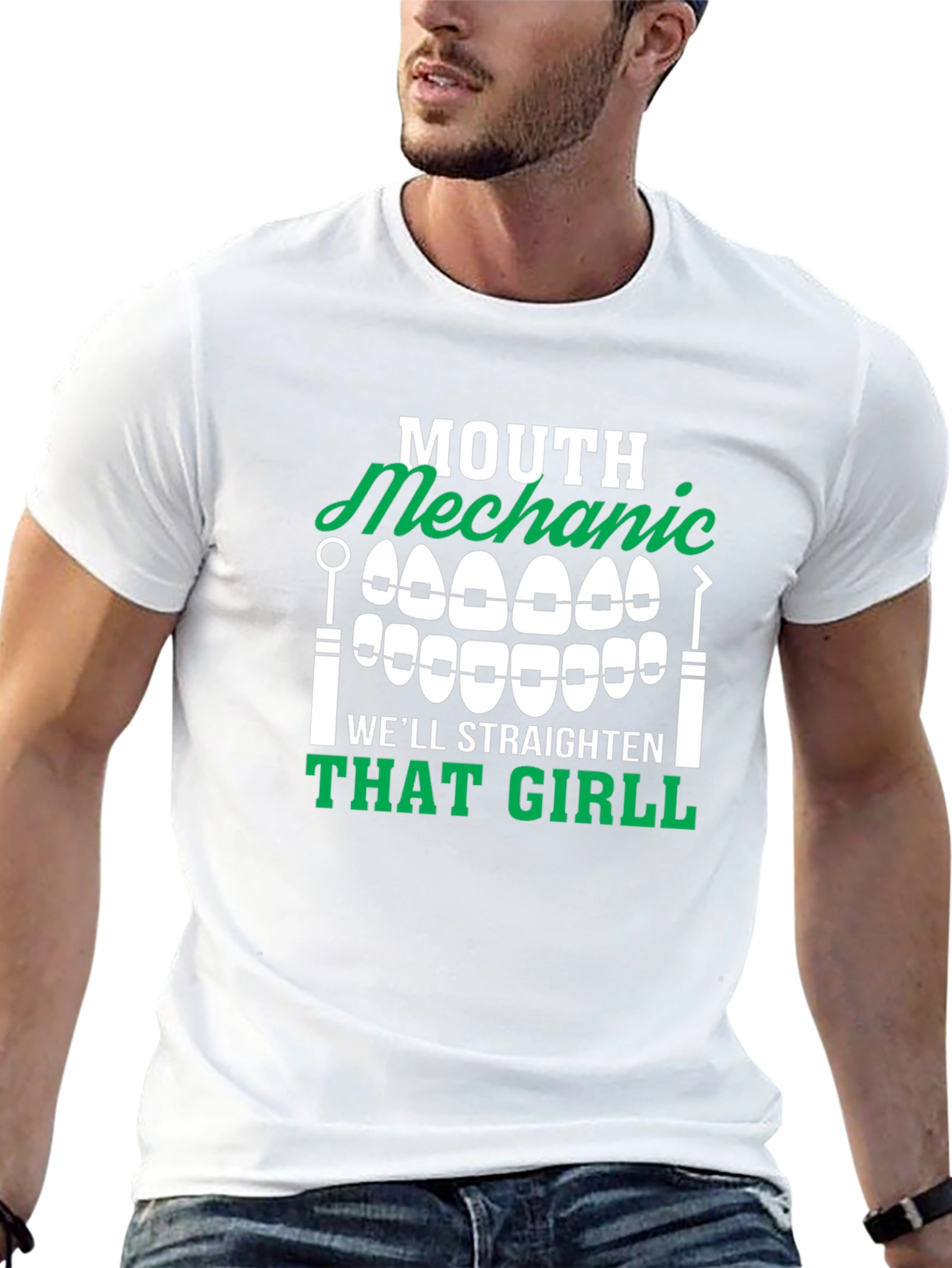 Mouth Mechanic T-Shirt - Straighten That Girl Funny Tee