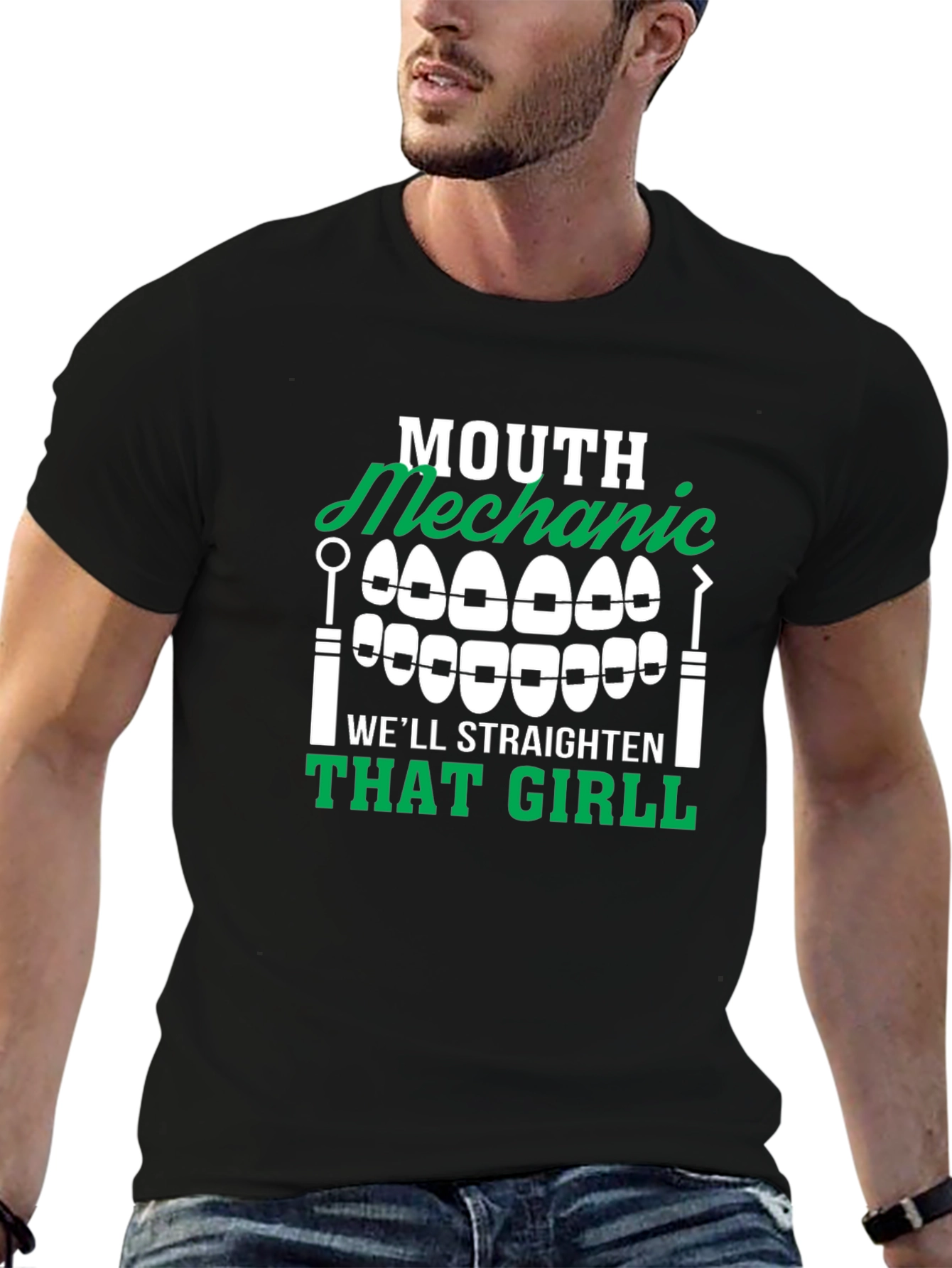 Mouth Mechanic T-Shirt - Straighten That Girl Funny Tee