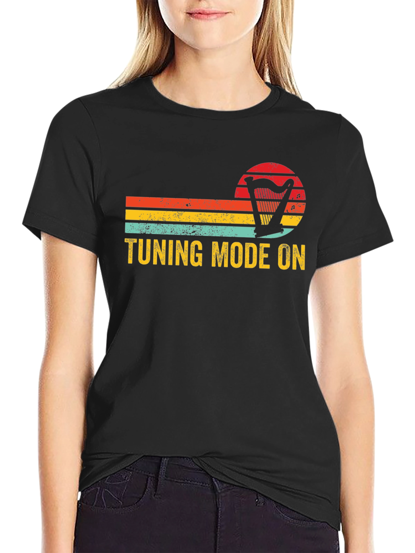 Tuning Mode On Harp Retro T-Shirt - Musician Gift