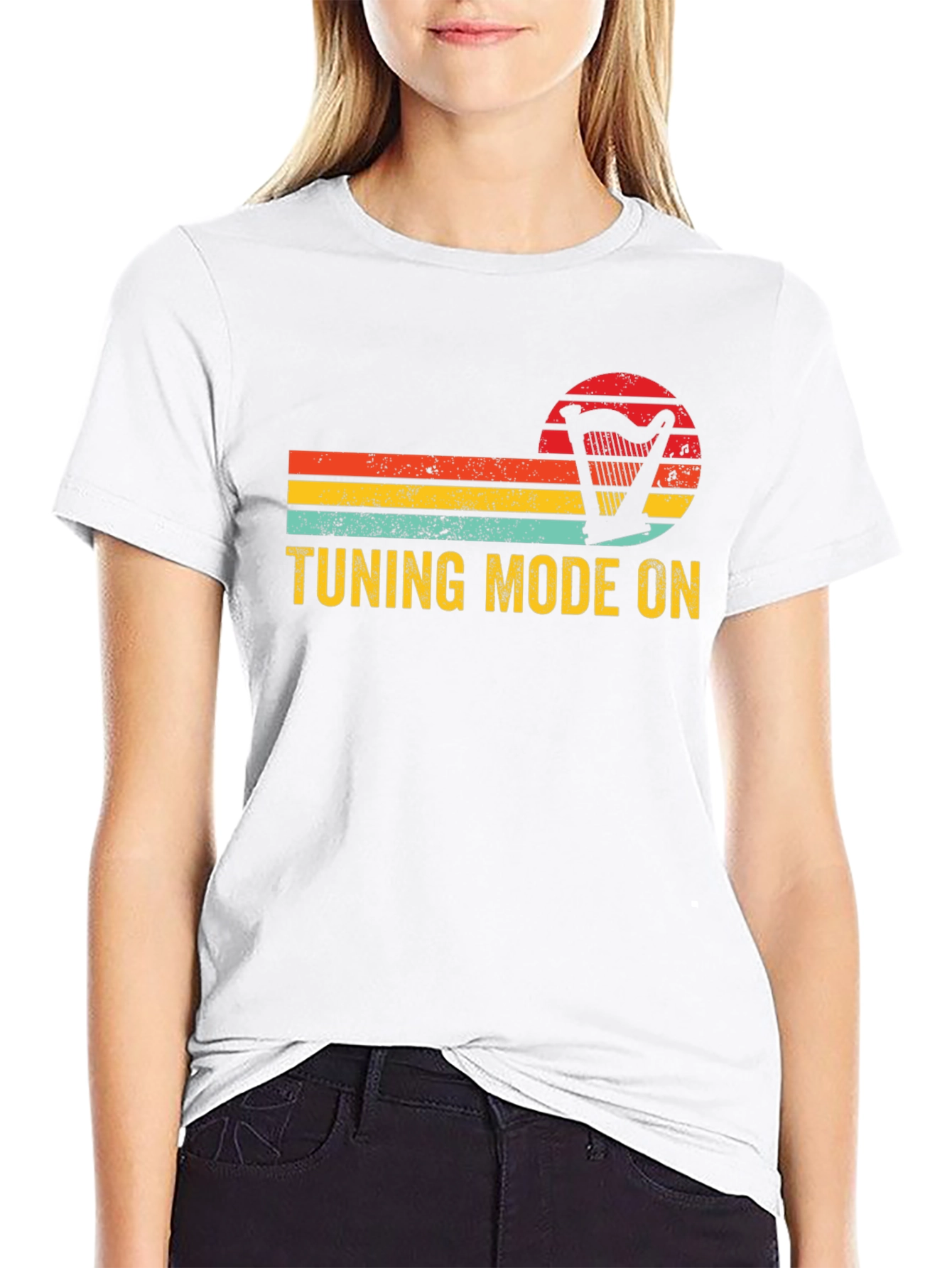 Tuning Mode On Harp Retro T-Shirt - Musician Gift