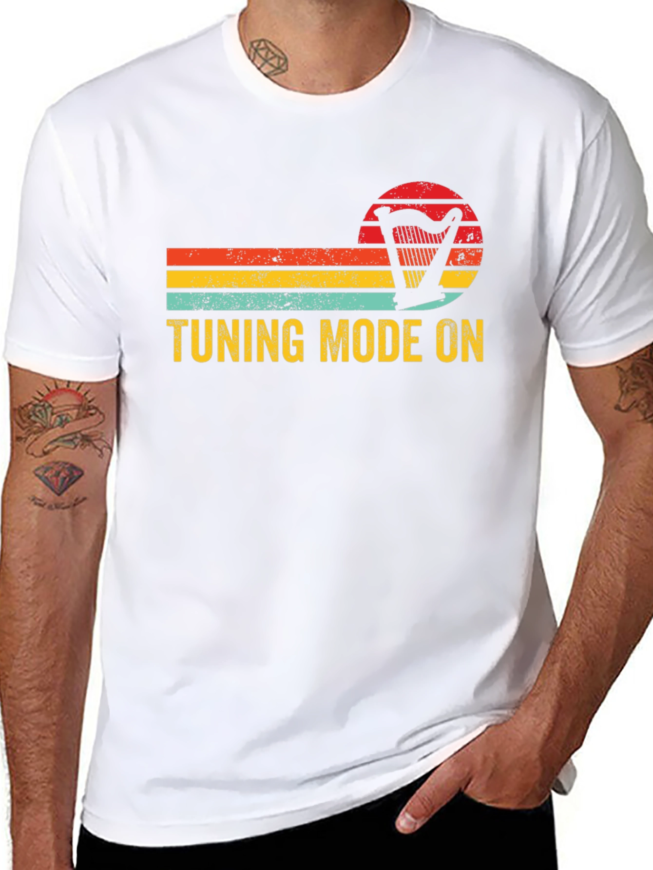 Tuning Mode On Harp Retro T-Shirt - Musician Gift