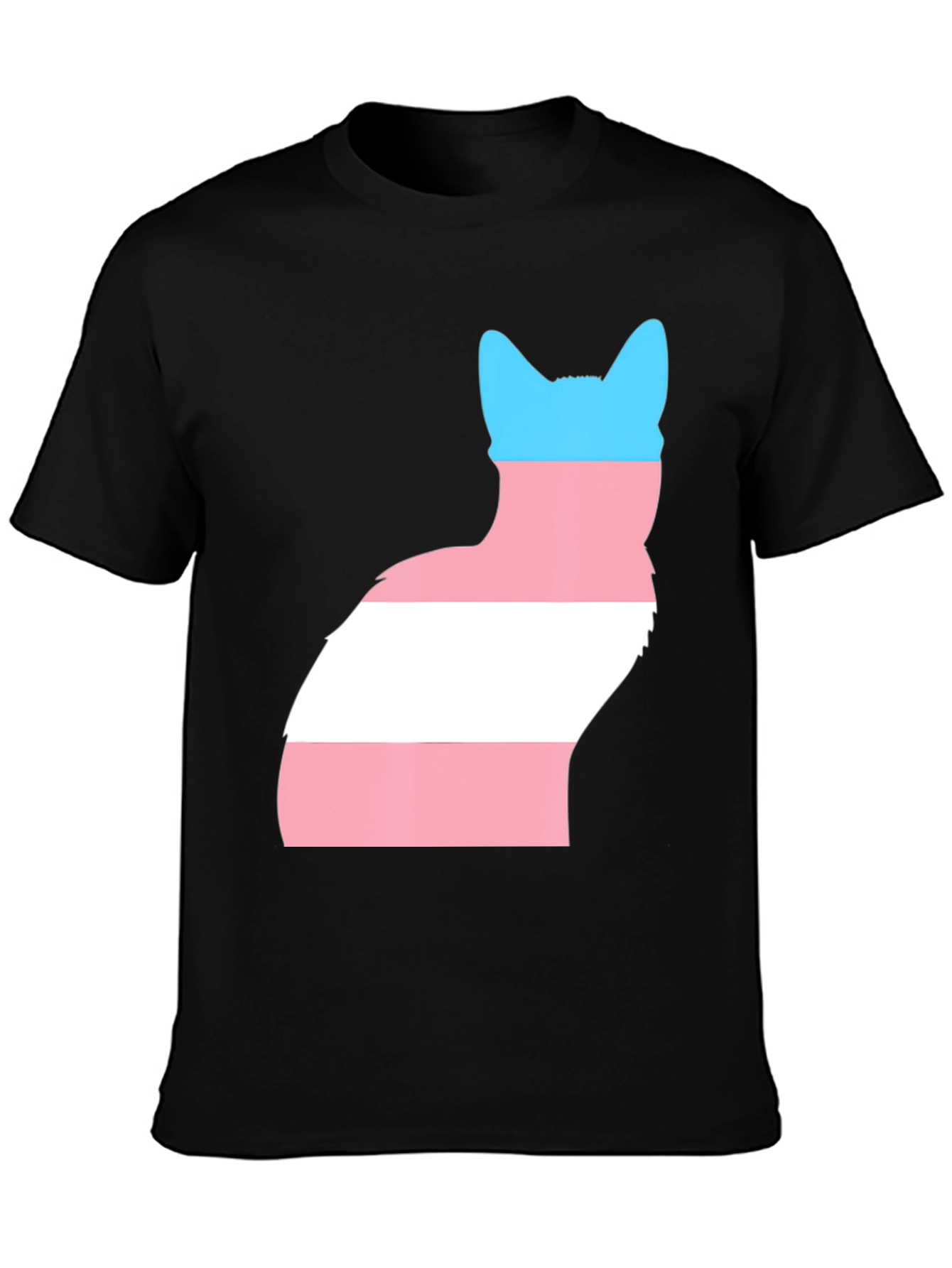 Transgender Pride Cat T-Shirt - Black
