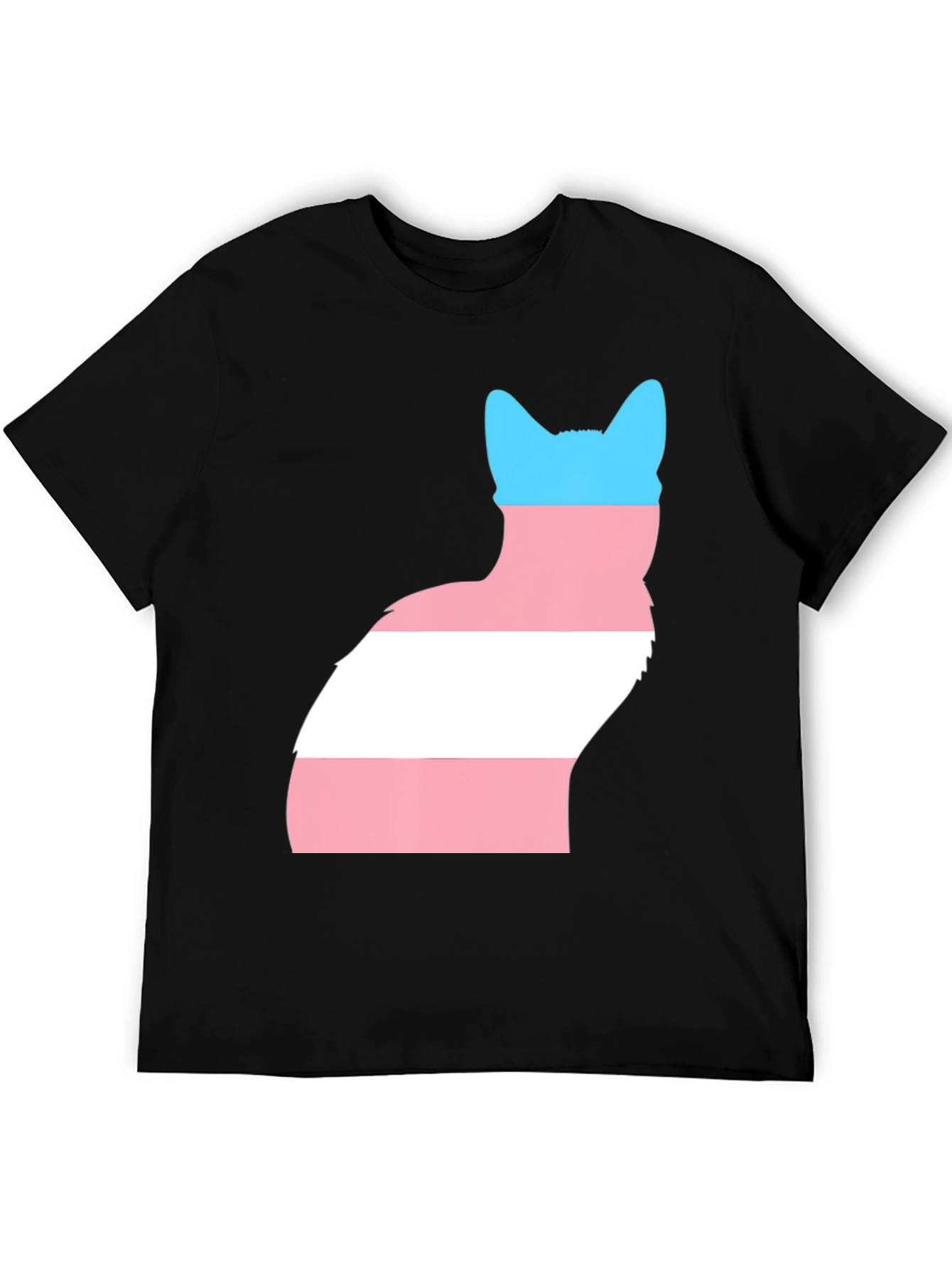 Transgender Pride Cat T-Shirt - Black