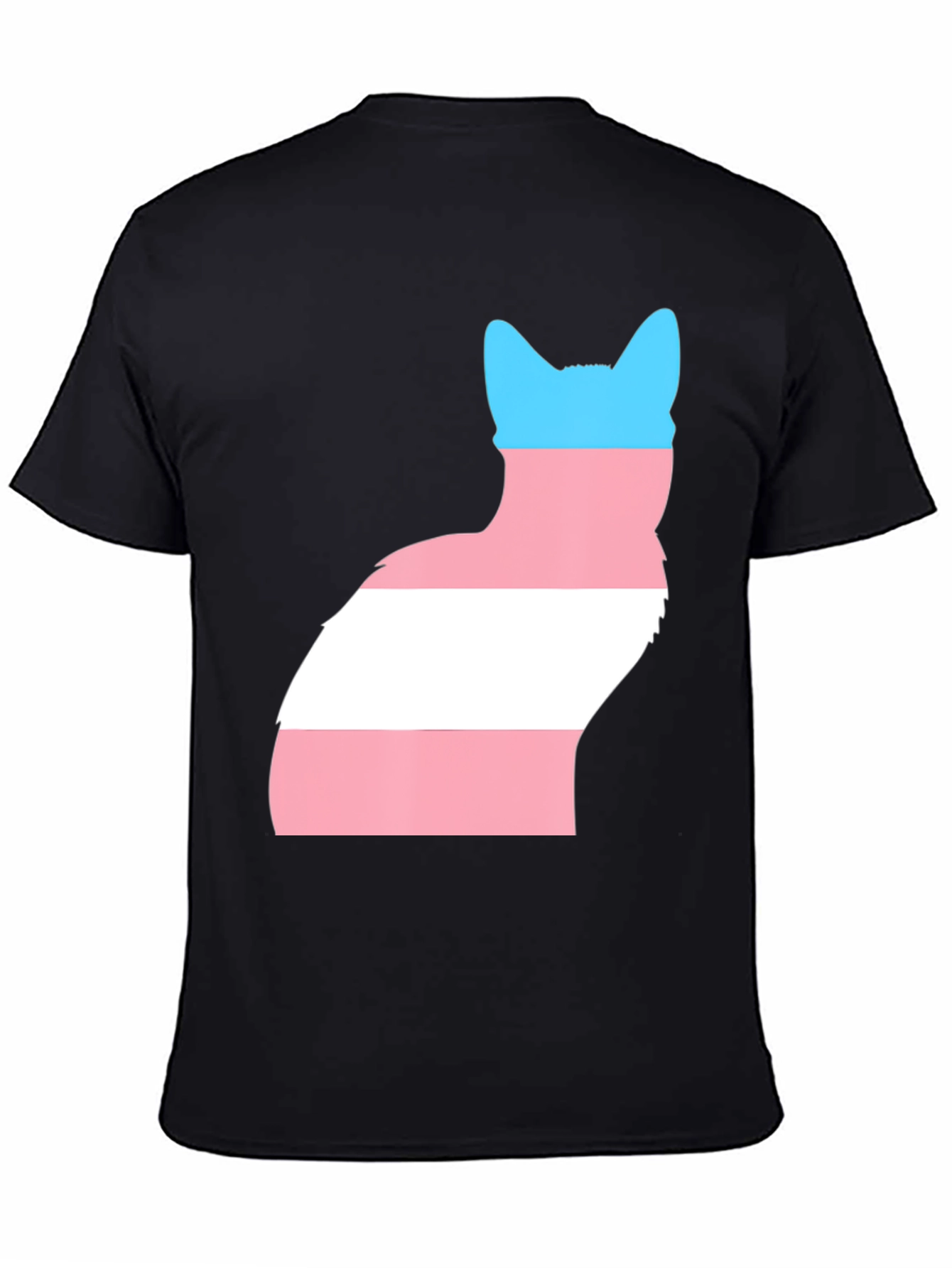 Transgender Pride Cat T-Shirt - Black