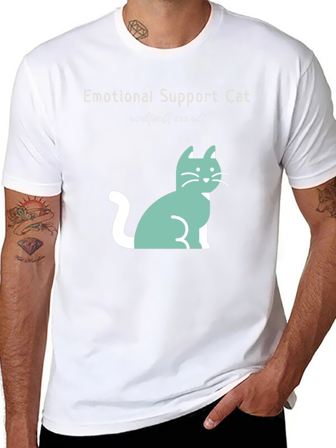 Emotional Support Cat T-Shirt Cute Cat Design