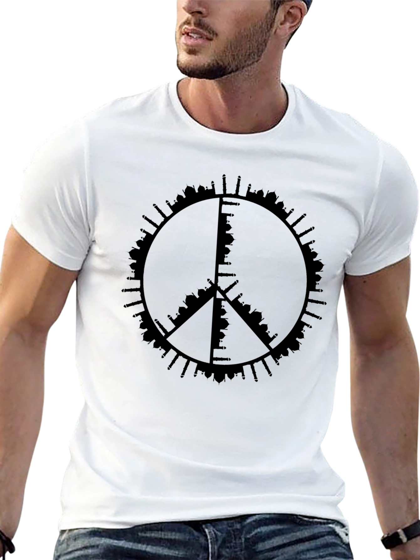 Peace Sign Skyline Graphic Tee