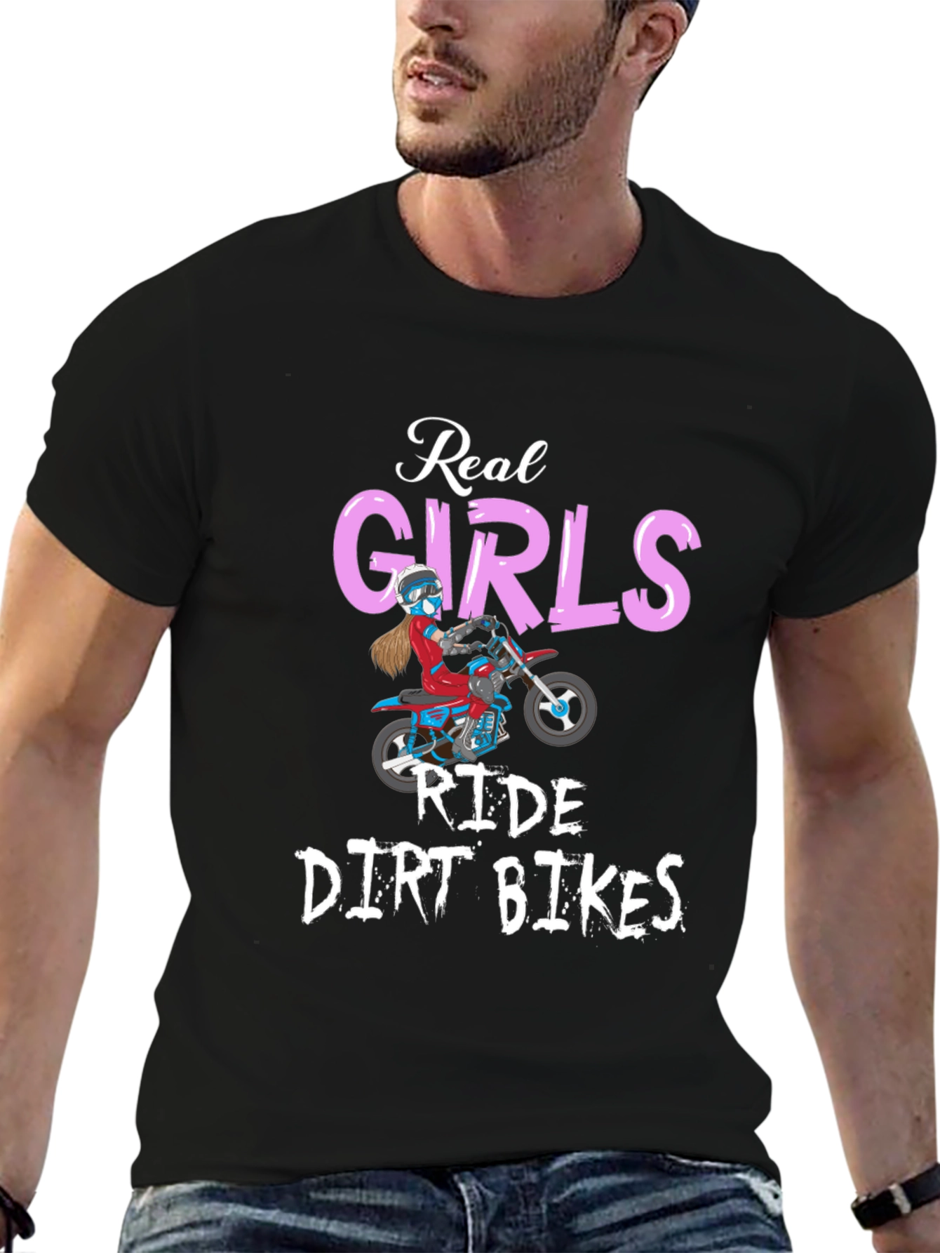 Real Girls Ride Dirt Bikes Graphic Tee