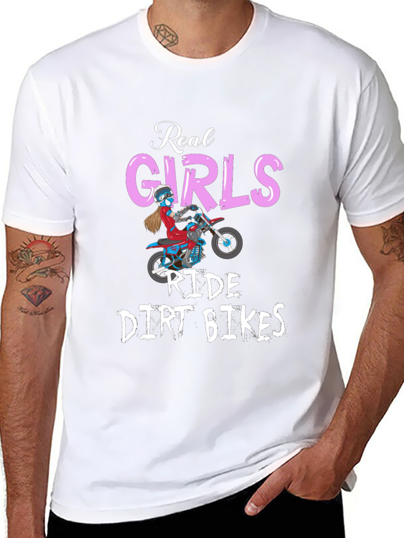 Real Girls Ride Dirt Bikes Graphic Tee